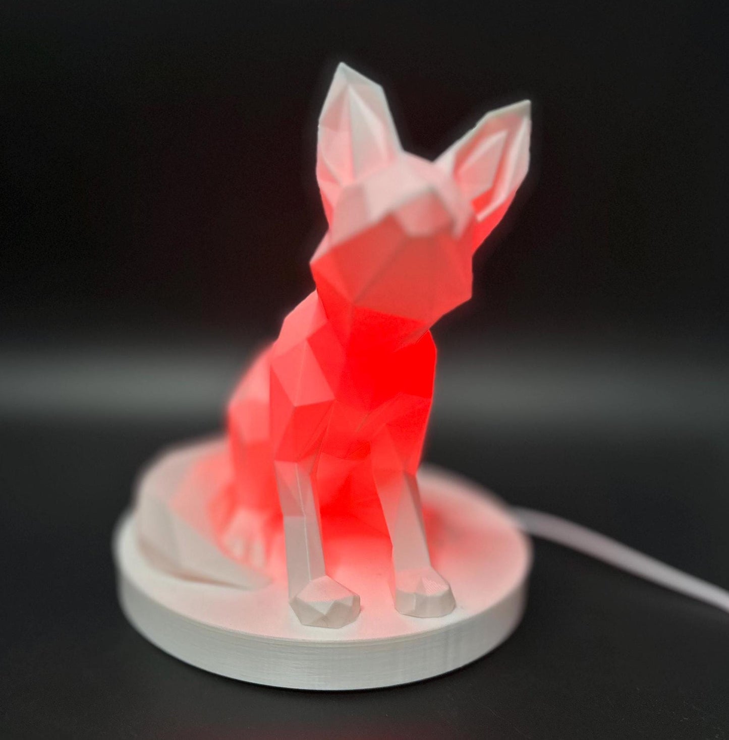 Geometric Fox Lamp: Stylish RGB Light for Modern Home Decor