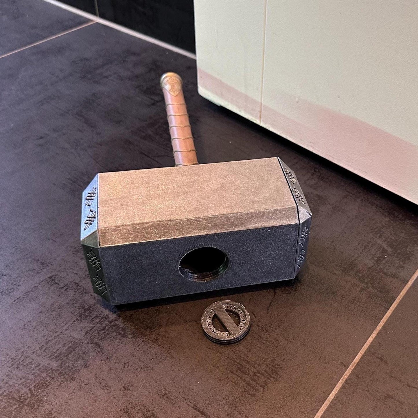 Thor’s Hammer Door Stopper | Fillable Mjølnir with Metallic Finish