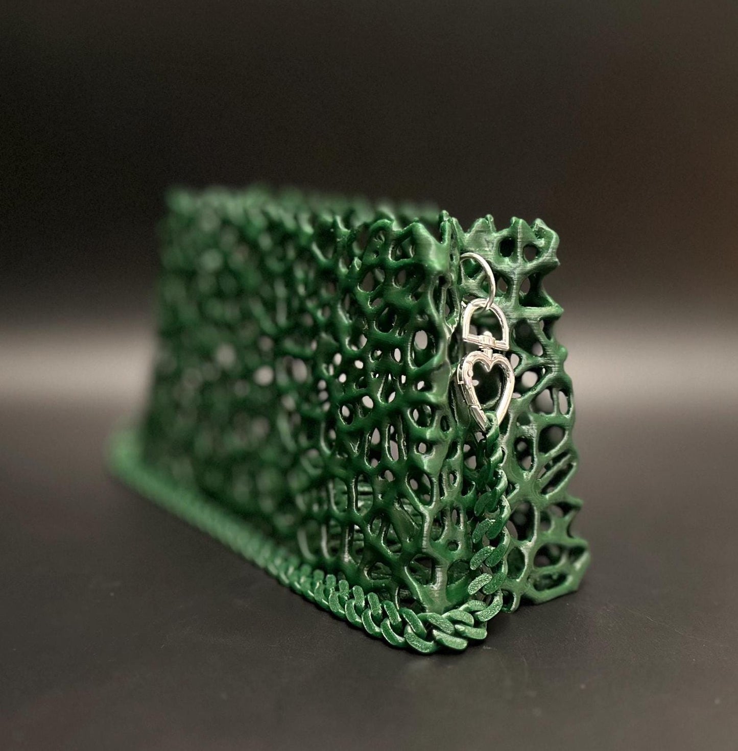 Emerald Green 3D-Printed Purse – Bold and Stylish Handbag for Every Occasion