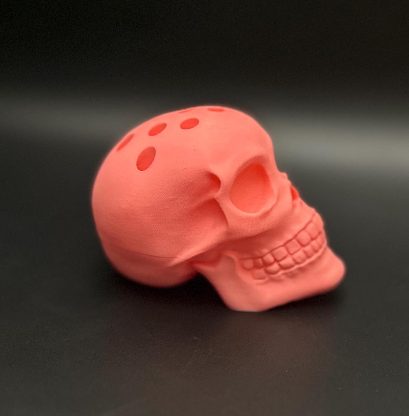 Bold & Playful Bubblegum Pink Skull Pen Holder for Unique Desk Organization