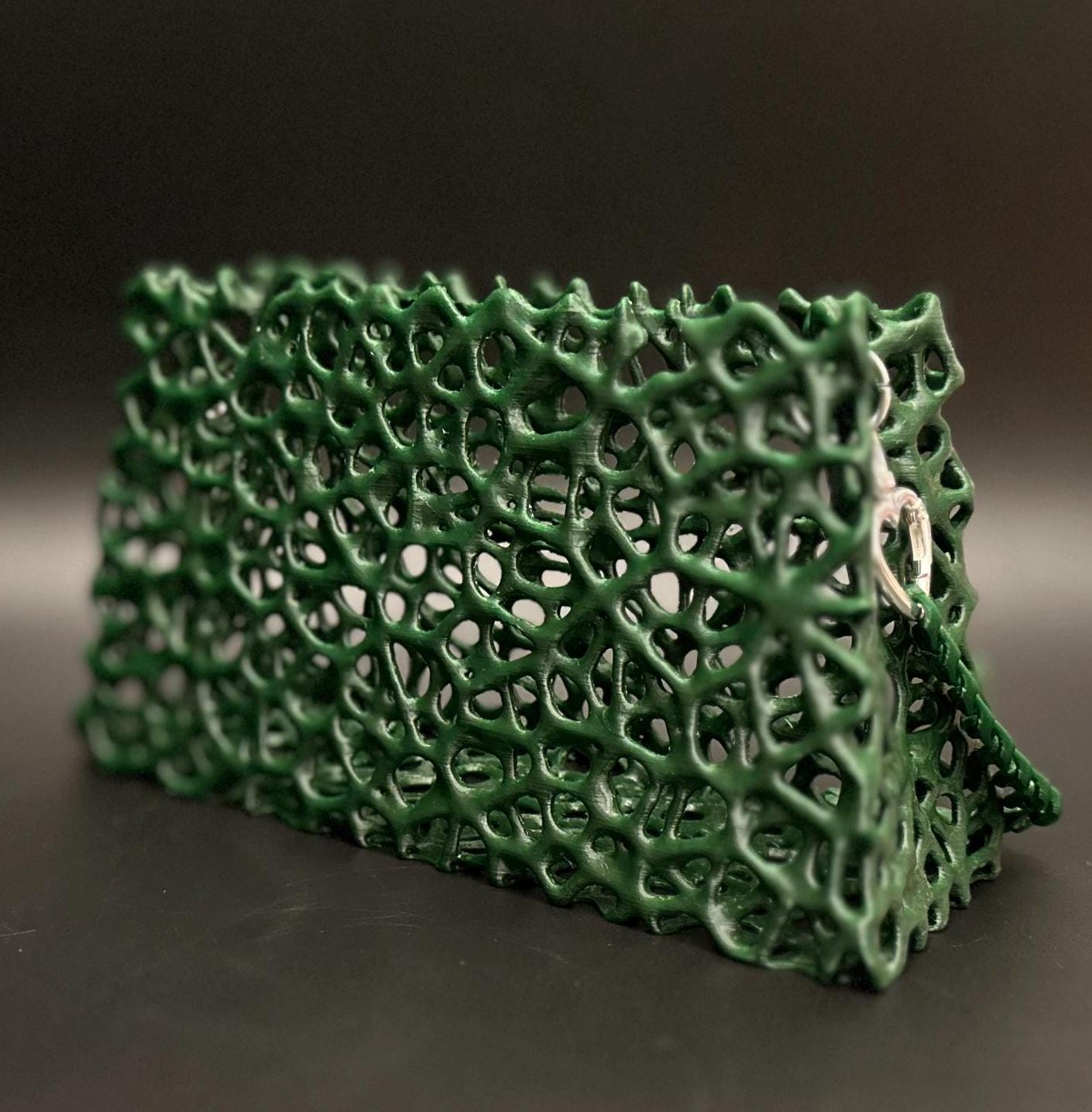Emerald Green 3D-Printed Purse – Bold and Stylish Handbag for Every Occasion