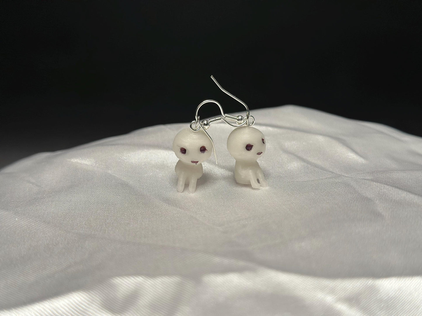 Mystical Glowing Kodama Forest Spirit Earrings: Enchanting Fantasy Jewelry for Anime & Nature Lovers
