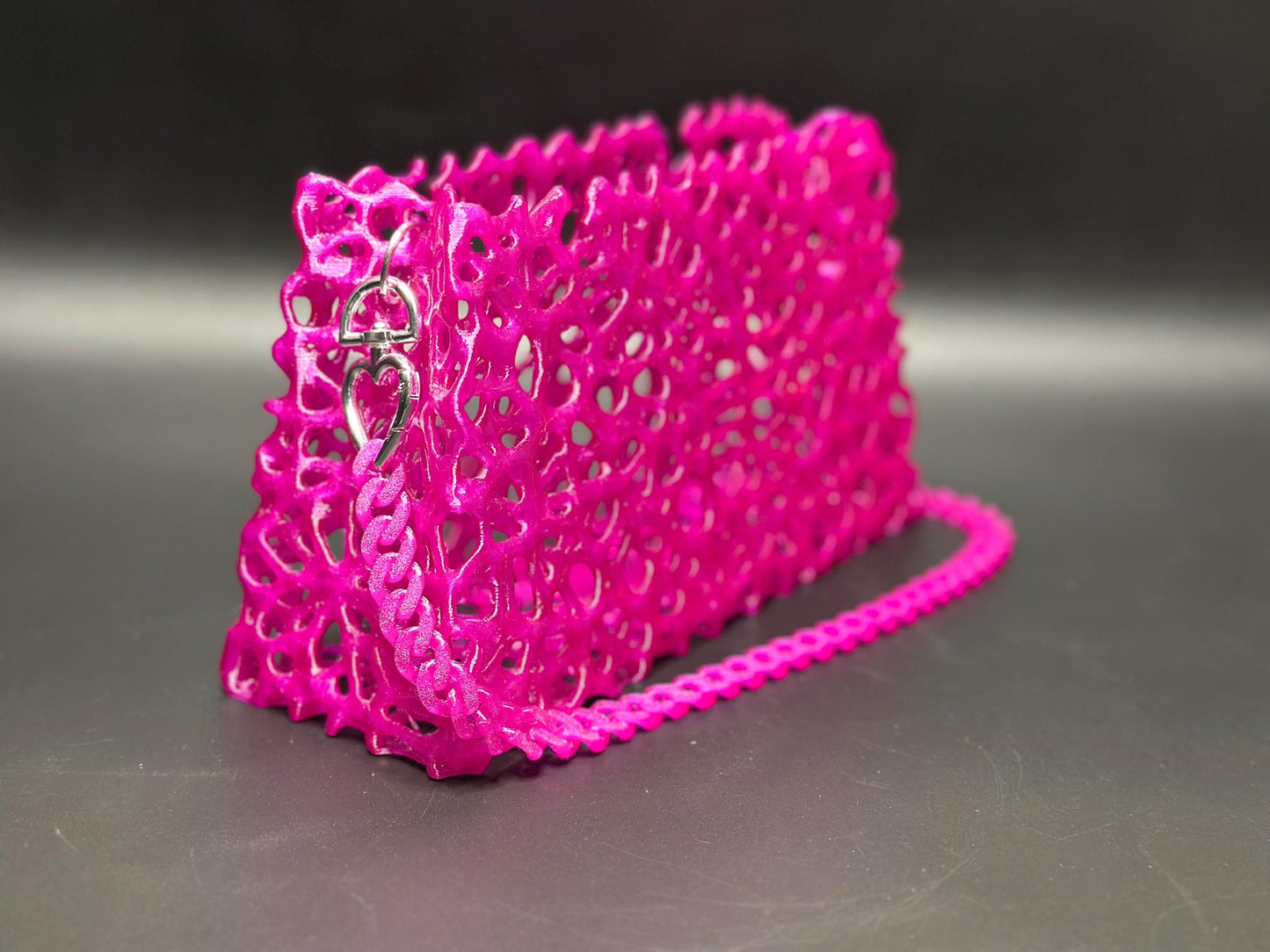 Stylish Magenta Clutch Handbag: Hot Pink Shoulder Strap Purse, Eco-Friendly Bold Fashion Accessory