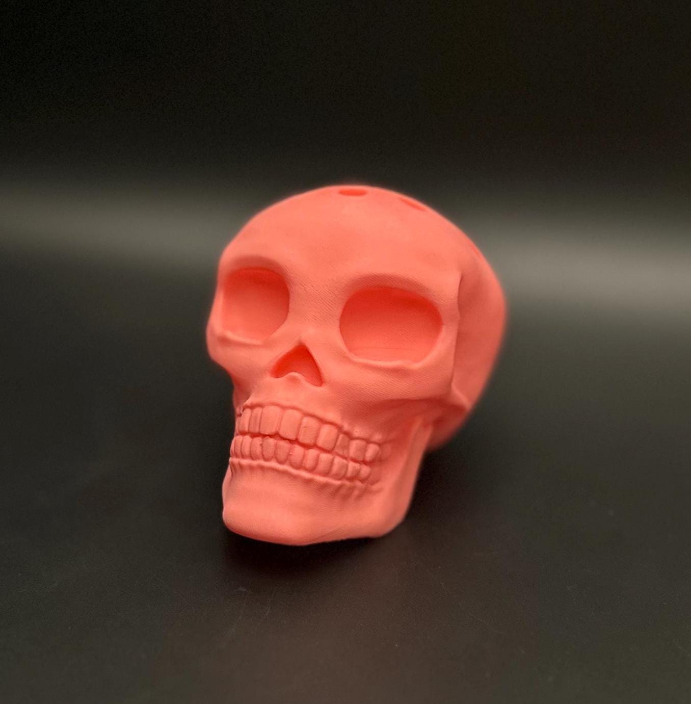 Bold & Playful Bubblegum Pink Skull Pen Holder for Unique Desk Organization