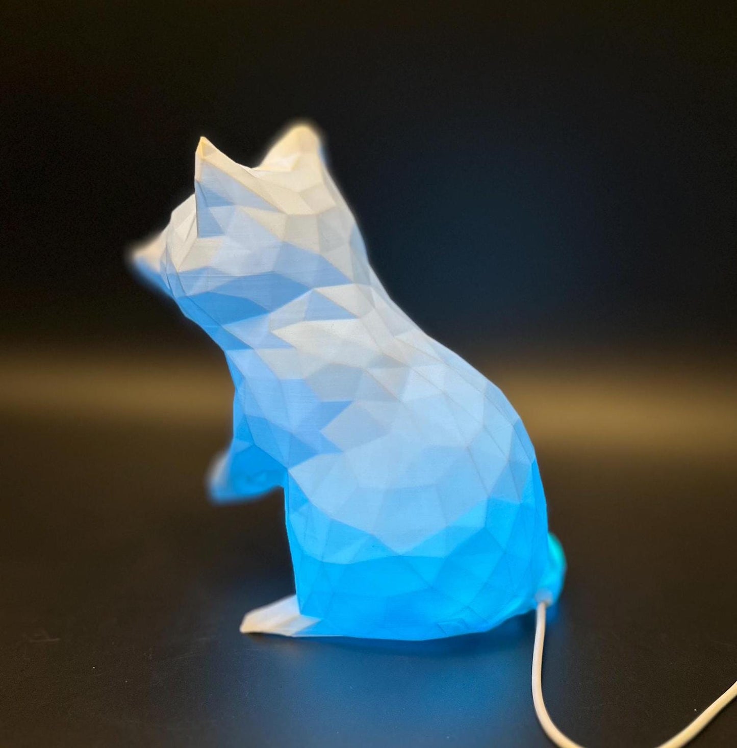 Stylish Geometric Raccoon Lamp: Vibrant RGB Lighting for Trendy Interiors