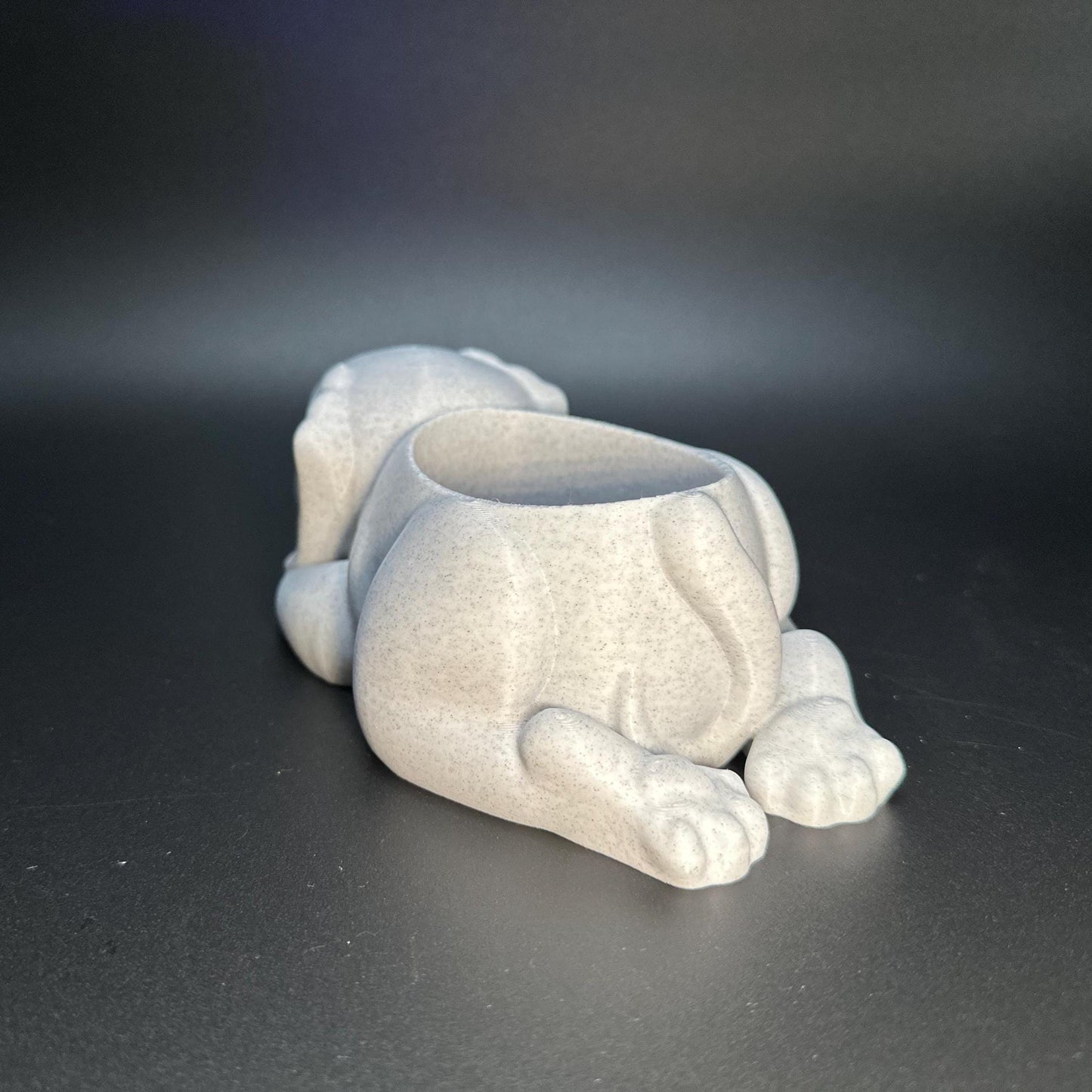 Labrador planter available in beige, white, grey, and marble, perfect for succulents and dog-themed decor.
