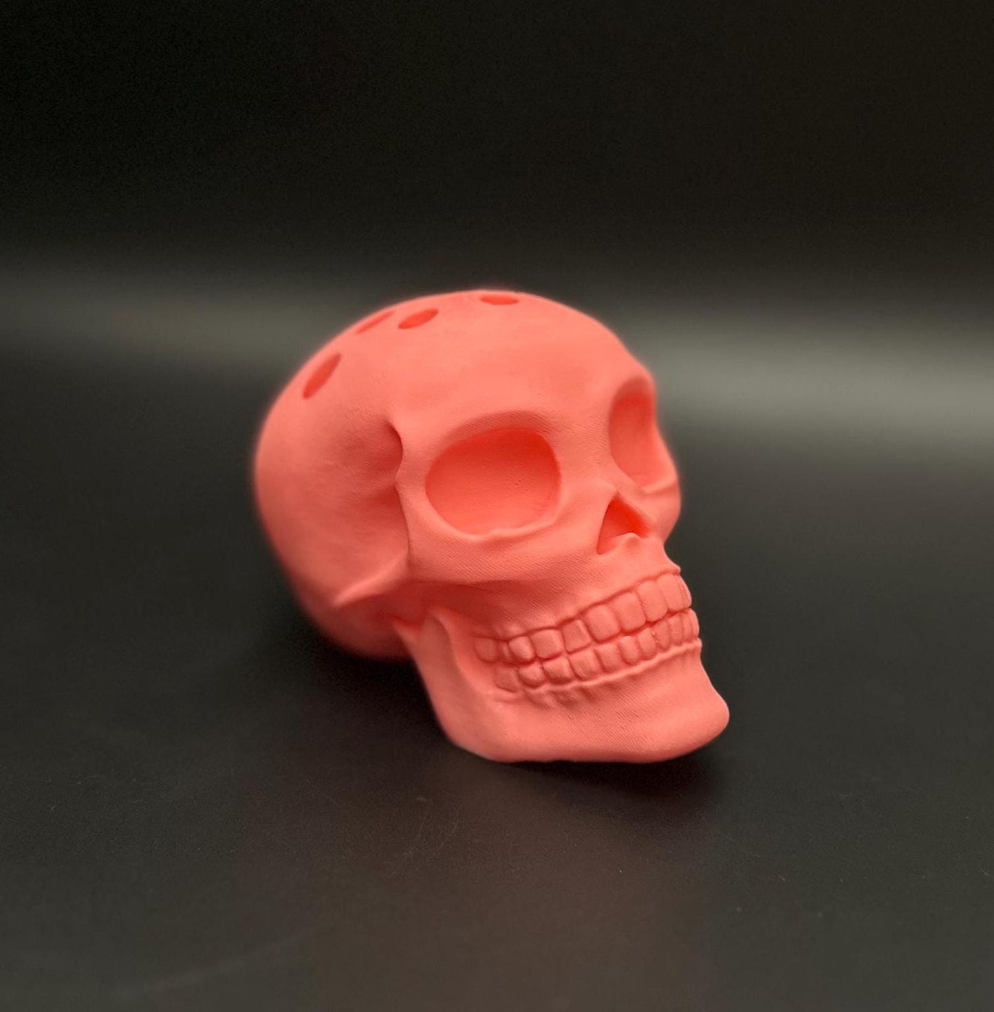 Bold & Playful Bubblegum Pink Skull Pen Holder for Unique Desk Organization