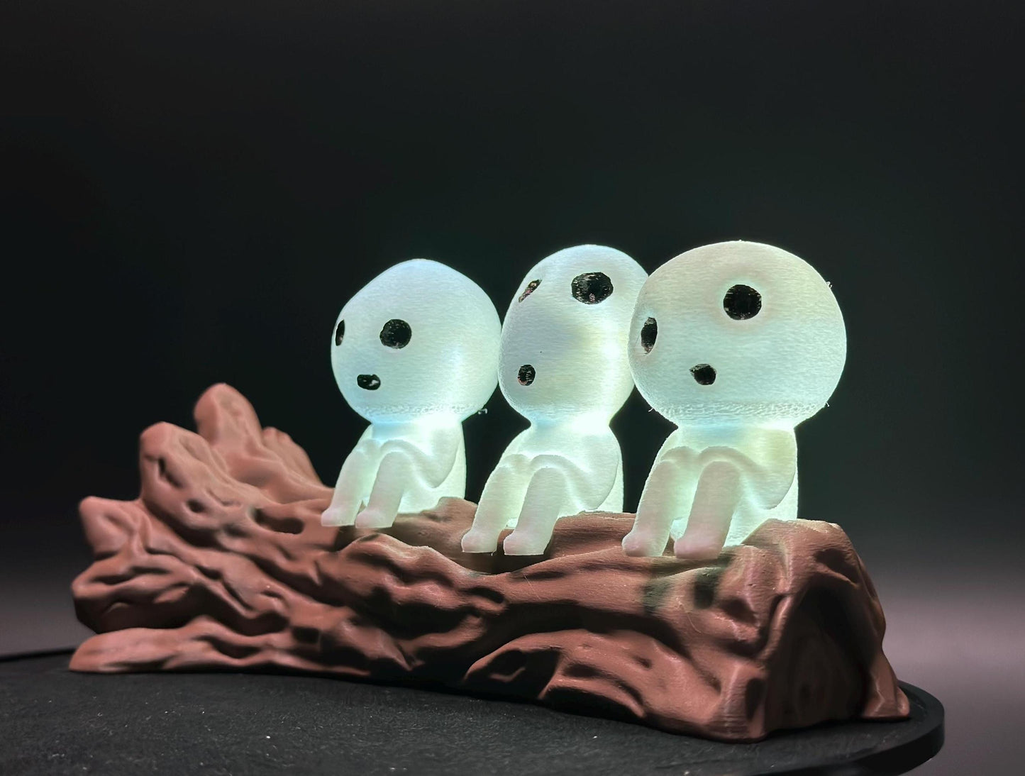Enchanted Forest Kodama Night Light: Whimsical Glowing Woodland Spirits Lamp for Magical Home Decor