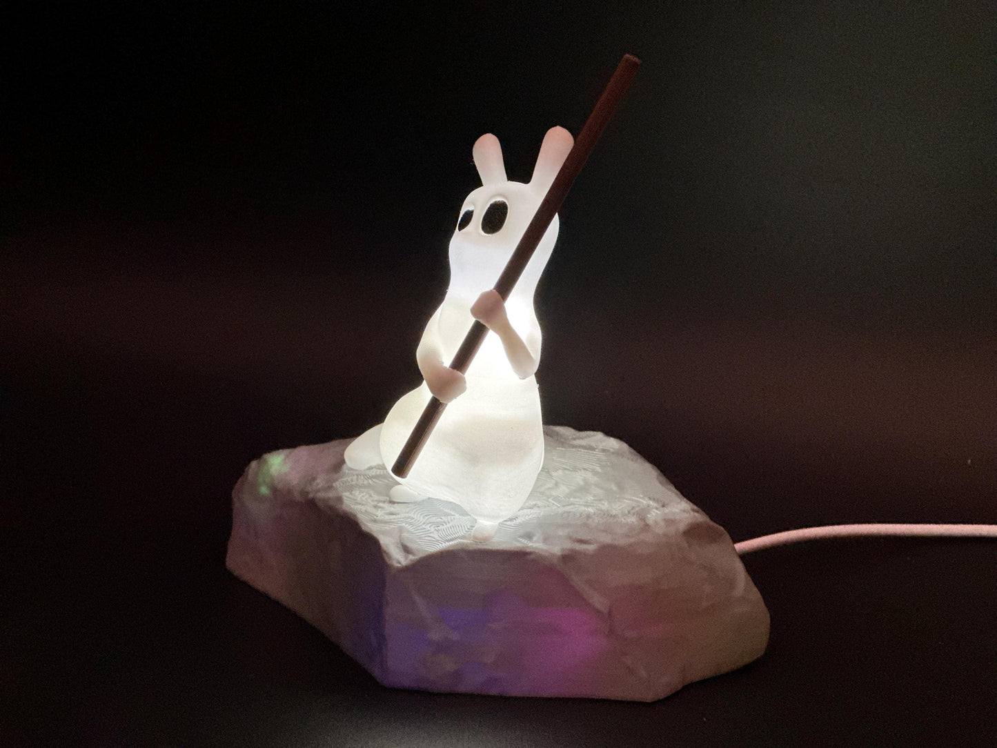 Whimsical Cat Adventurer with Slug Tail Light