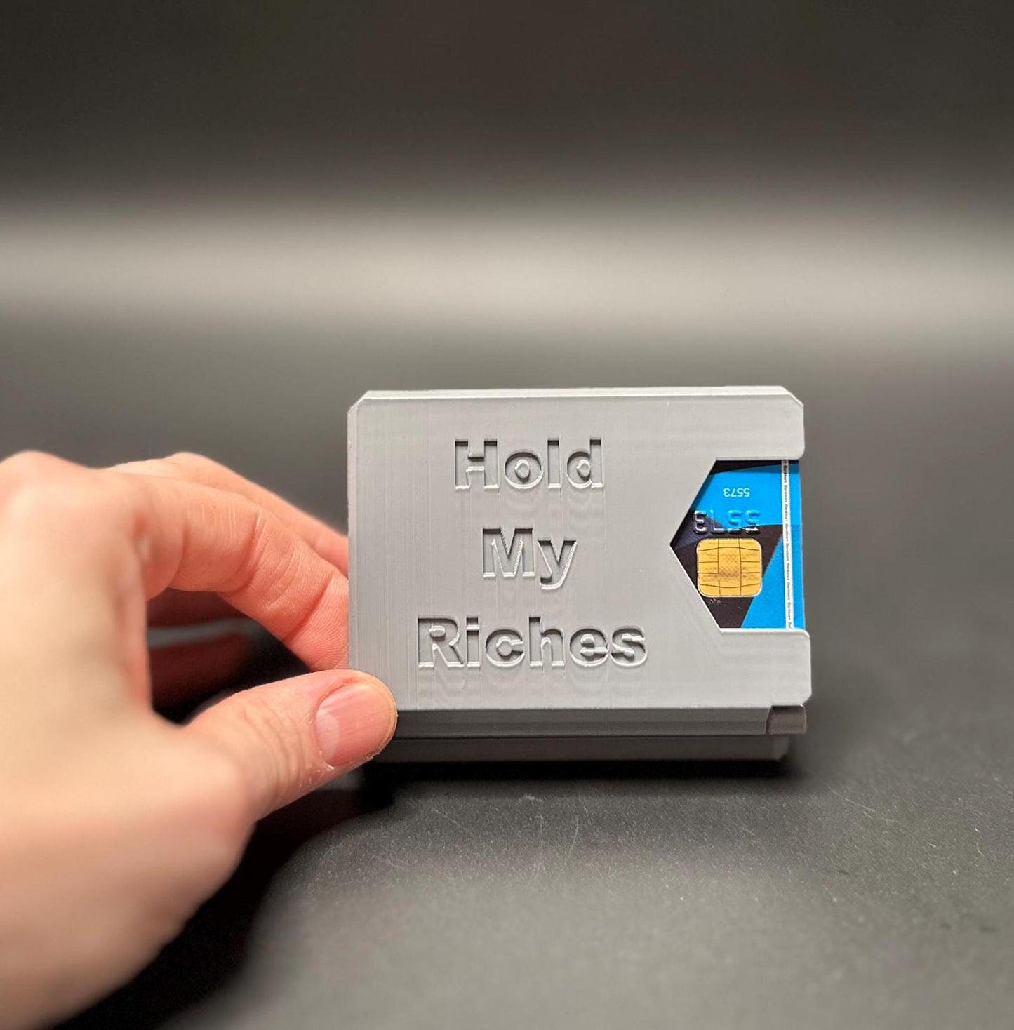 Customized Grey Trifold Wallet - Your Name, Your Style!