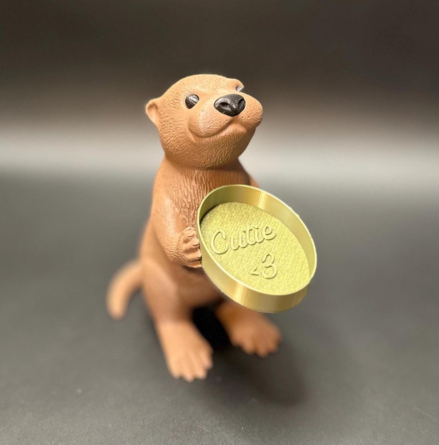 Bronze dish
A cute otter-shaped jewelry holder with a trinket dish, available in multiple colors for added charm.