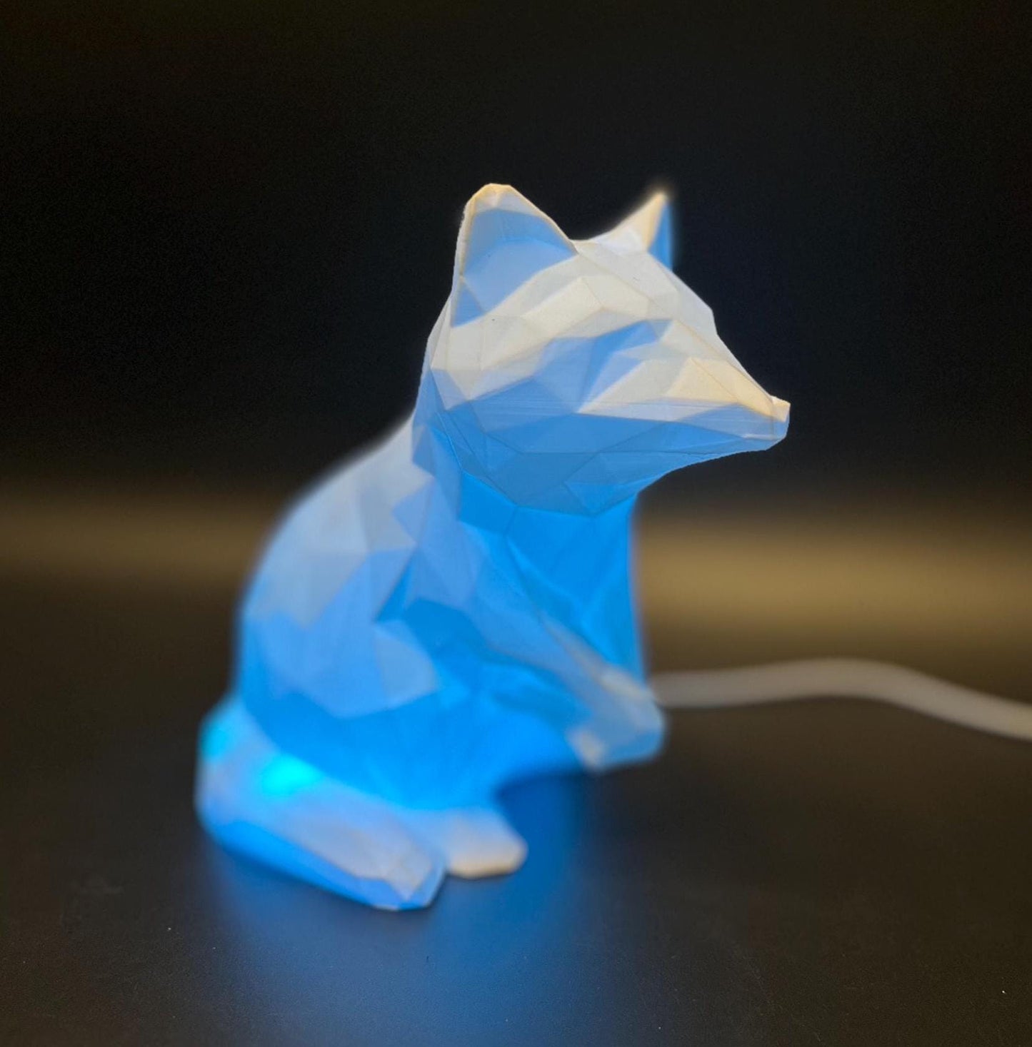Stylish Geometric Raccoon Lamp: Vibrant RGB Lighting for Trendy Interiors