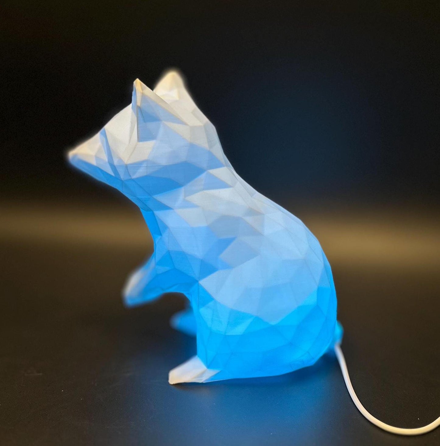Stylish Geometric Raccoon Lamp: Vibrant RGB Lighting for Trendy Interiors