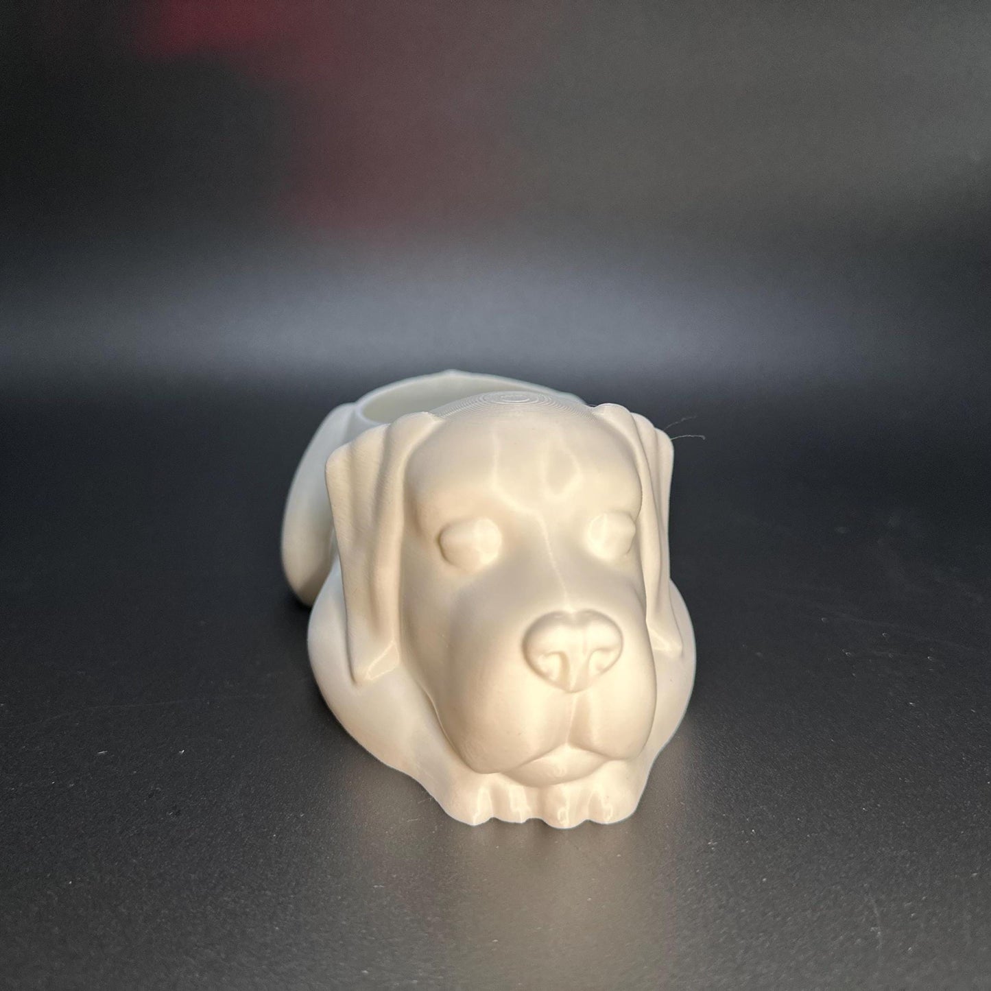 Labrador planter available in beige, white, grey, and marble, perfect for succulents and dog-themed decor.