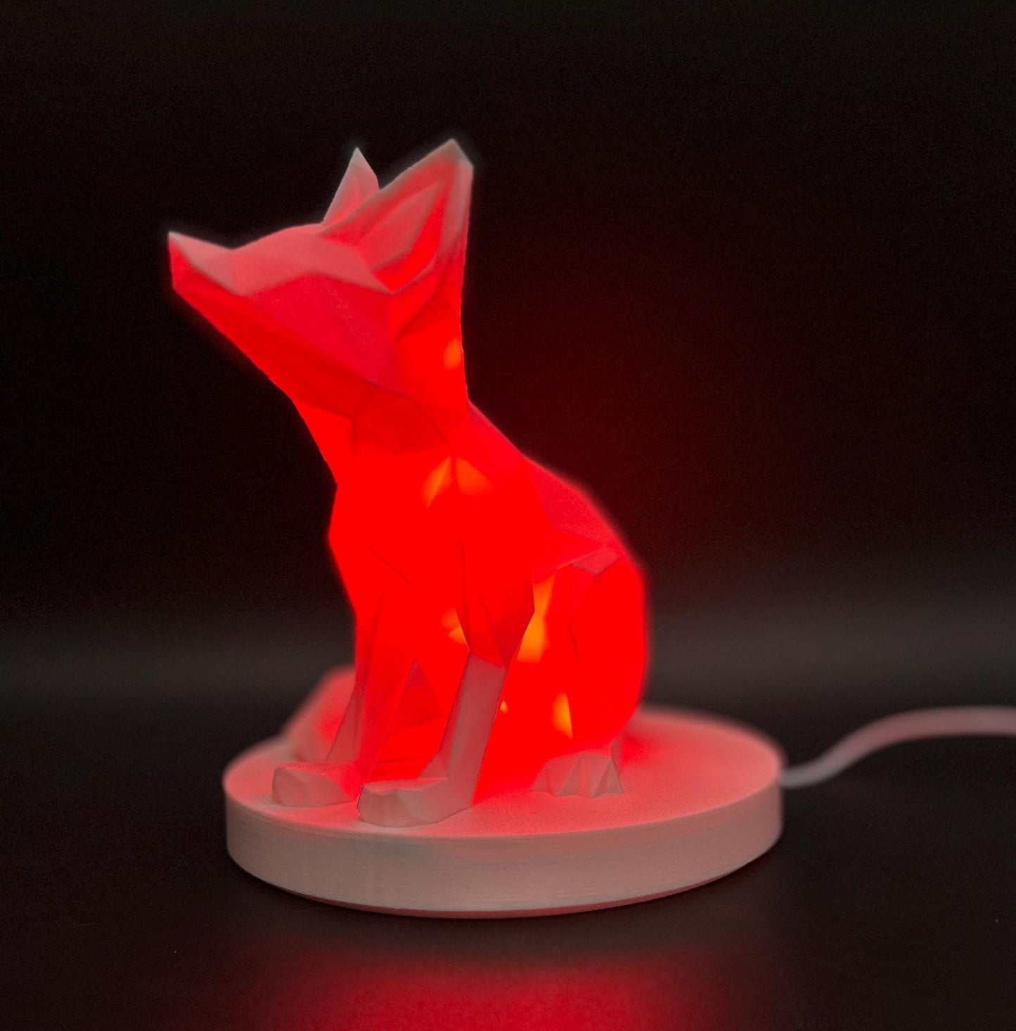 Geometric Fox Lamp: Stylish RGB Light for Modern Home Decor