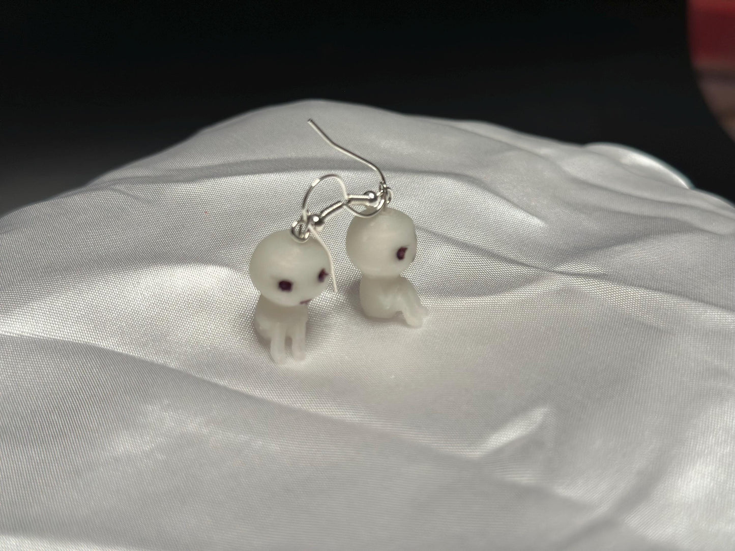 Mystical Glowing Kodama Forest Spirit Earrings: Enchanting Fantasy Jewelry for Anime & Nature Lovers