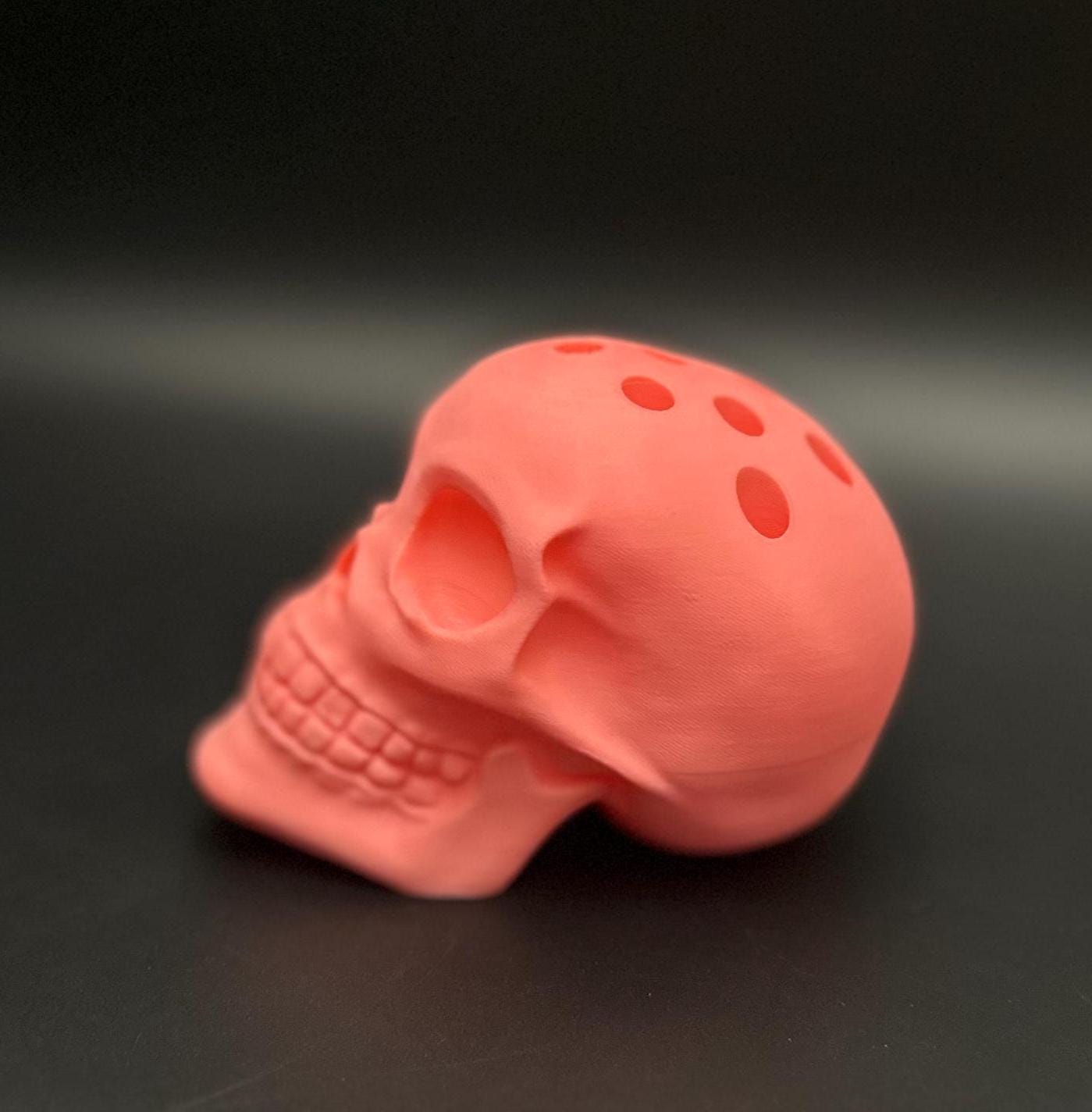 Bold & Playful Bubblegum Pink Skull Pen Holder for Unique Desk Organization
