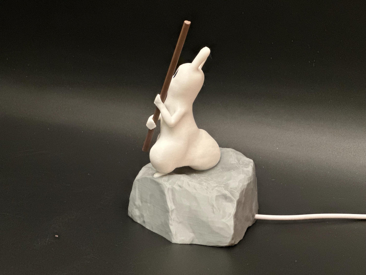 Whimsical Cat Adventurer with Slug Tail Light