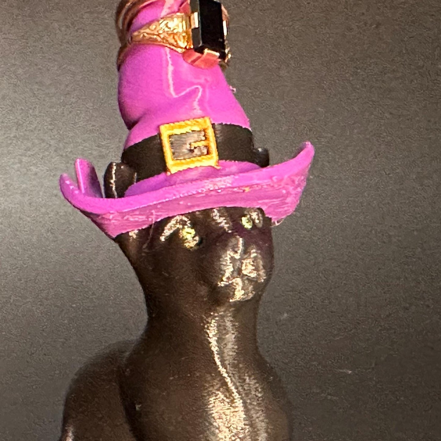 Whimsical Black Cat Ring Holder with Witch Hat – Mystical Jewelry Organizer