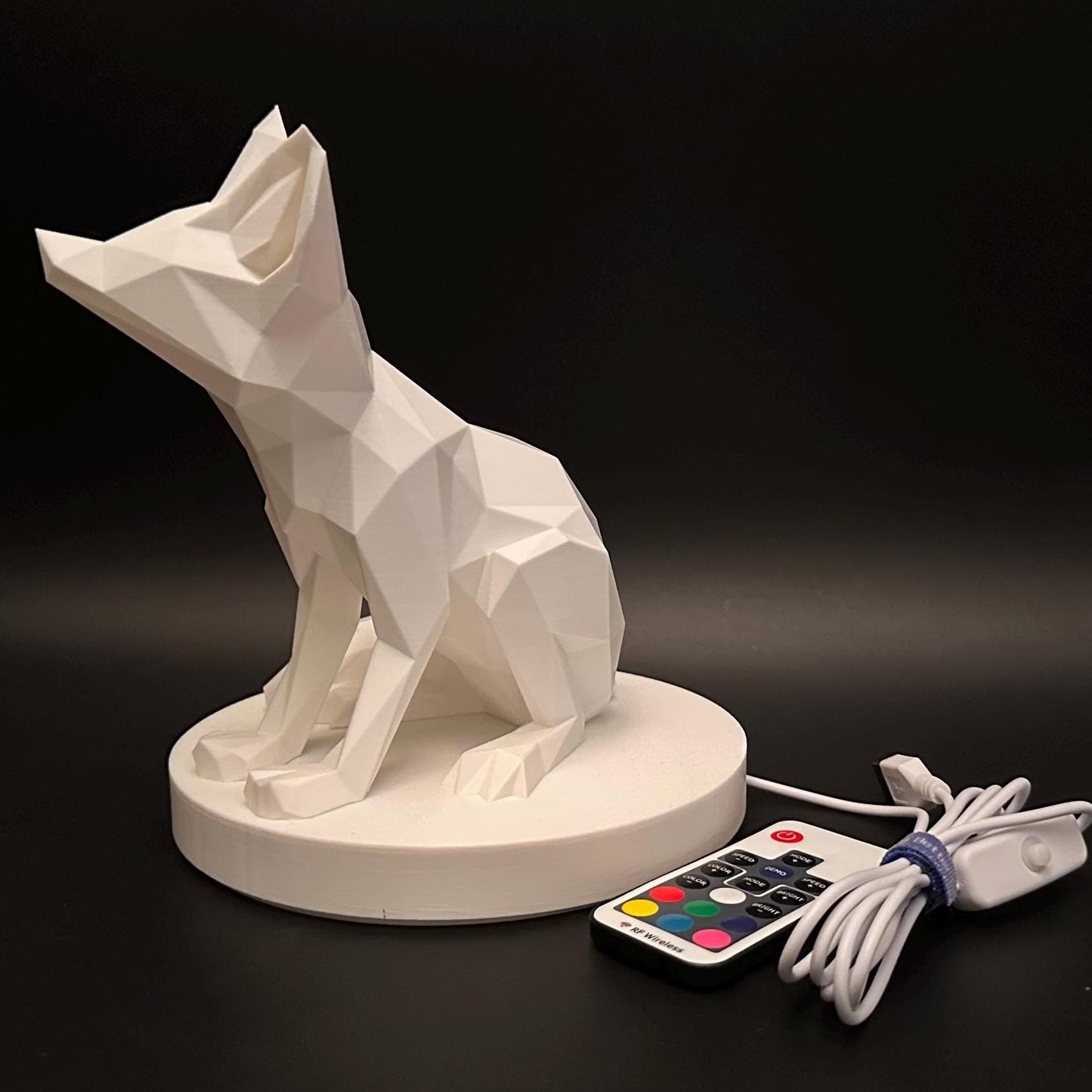 Geometric Fox Lamp: Stylish RGB Light for Modern Home Decor
