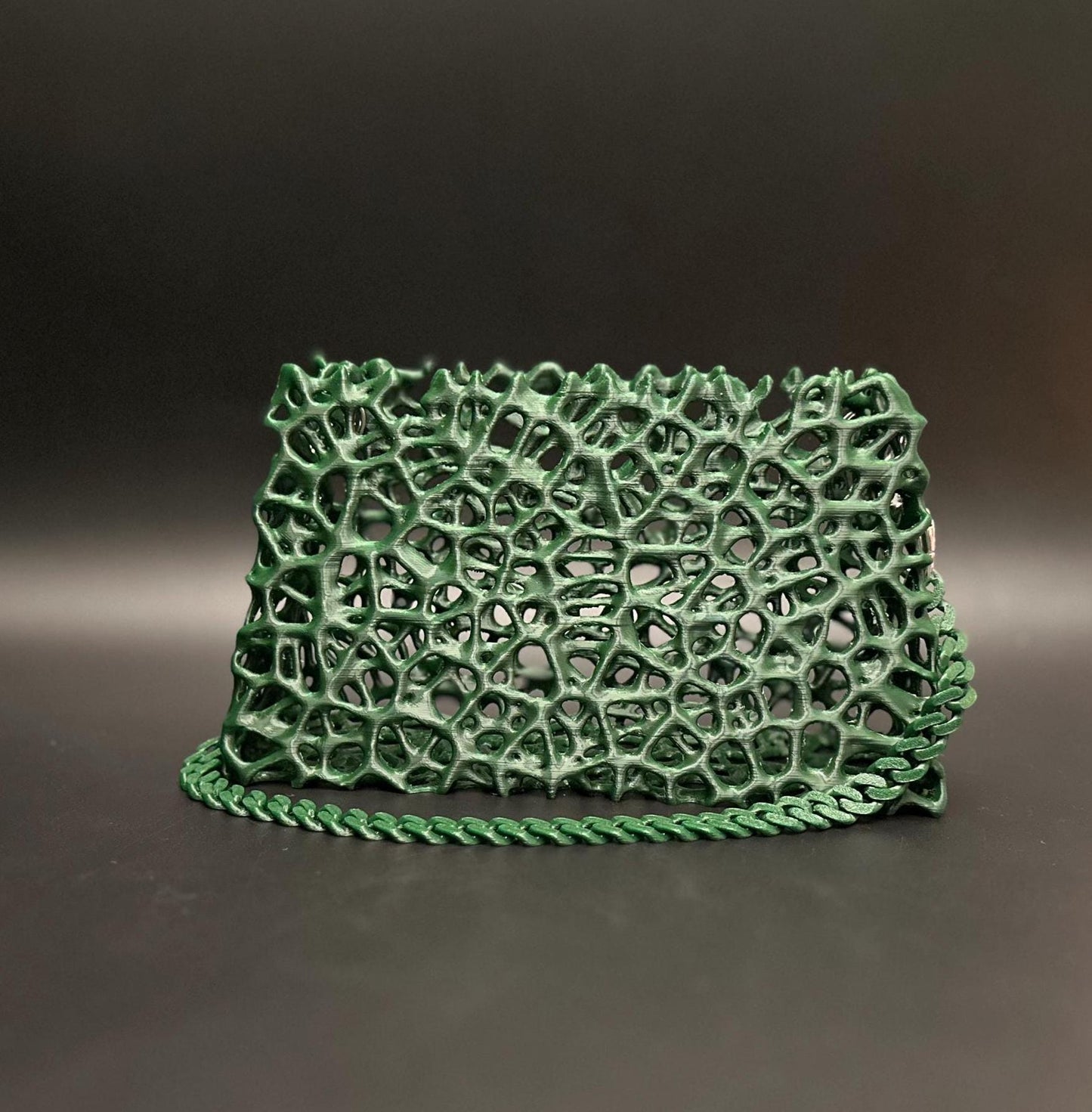 Emerald Green 3D-Printed Purse – Bold and Stylish Handbag for Every Occasion