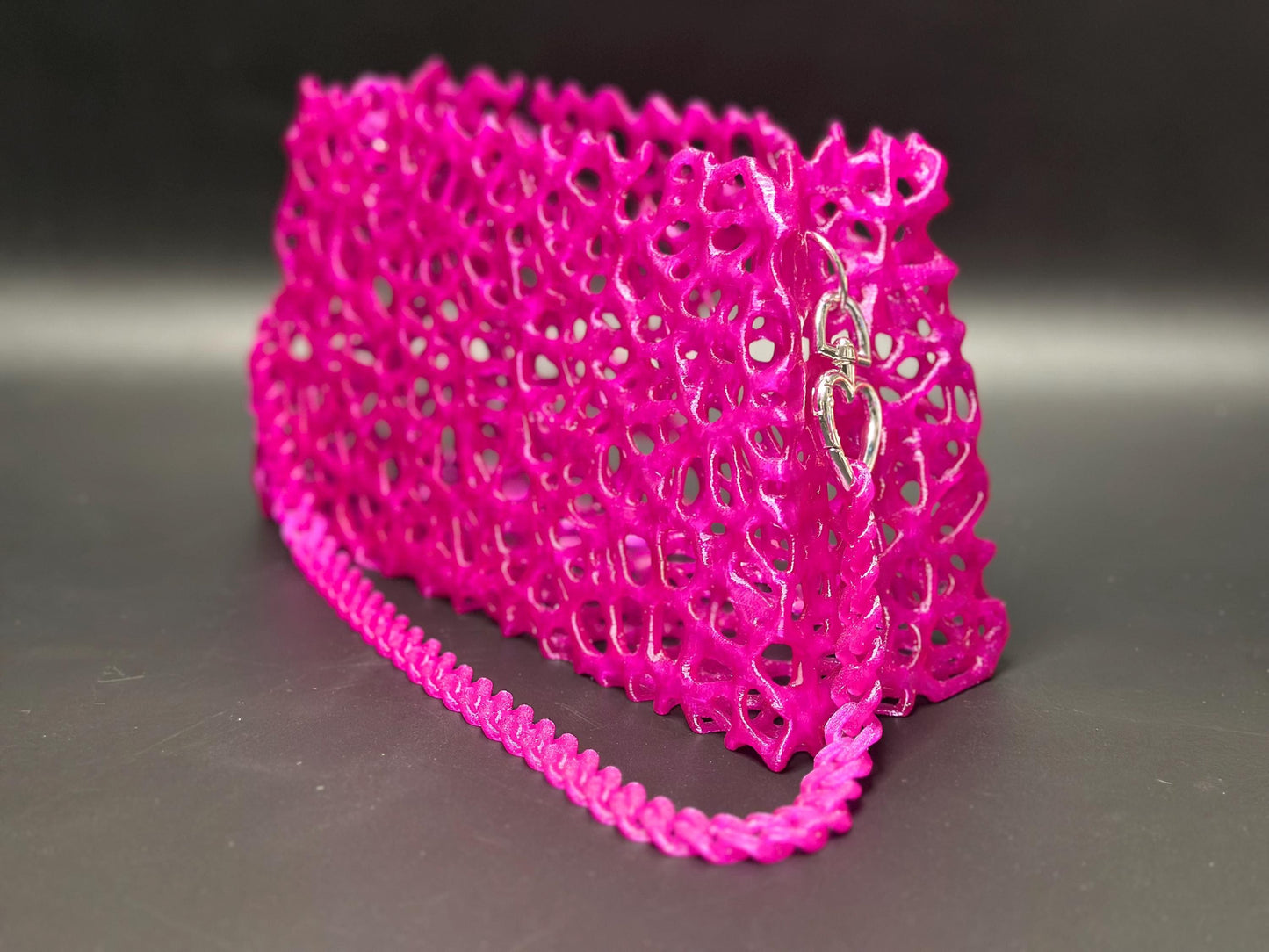 Stylish Magenta Clutch Handbag: Hot Pink Shoulder Strap Purse, Eco-Friendly Bold Fashion Accessory