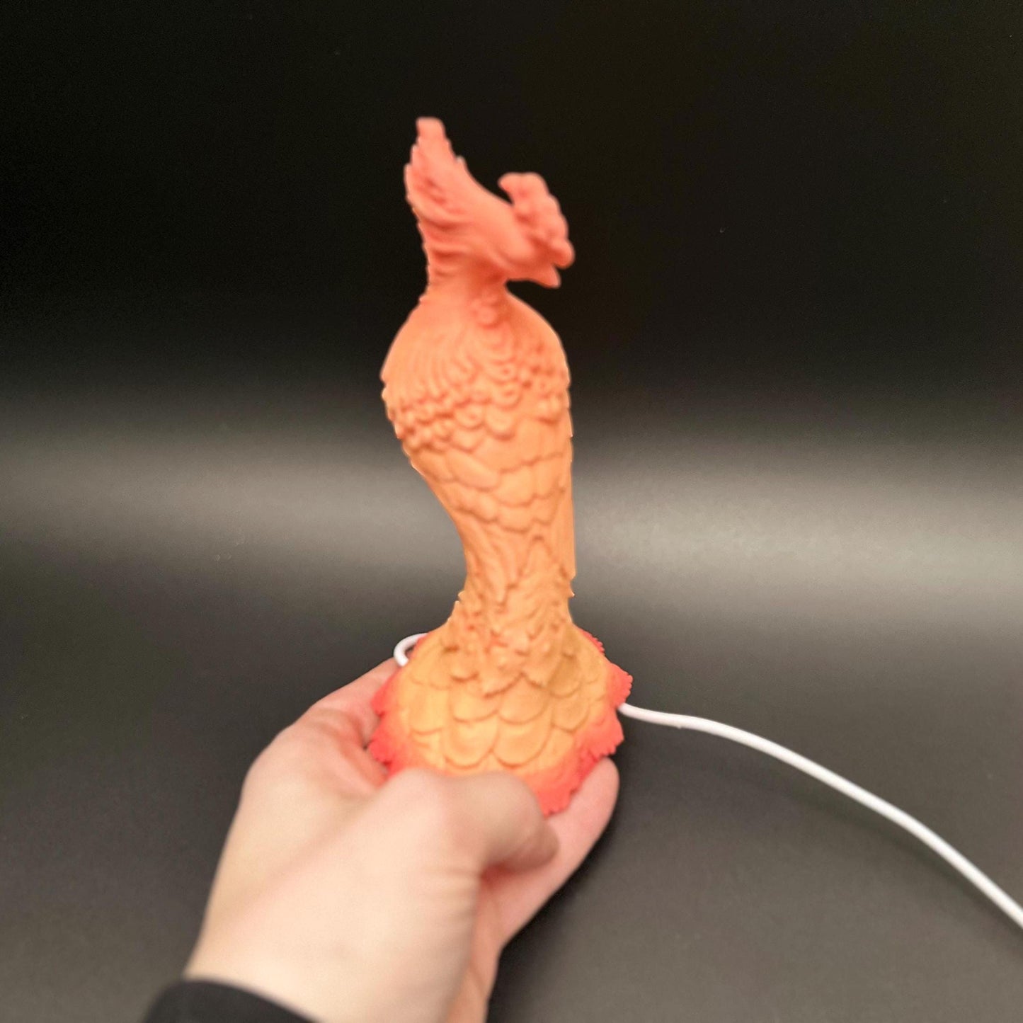 Mystical Phoenix LED Lamp: Glowing Firebird with Flame Effect - Unique Fantasy Home Decor Gift