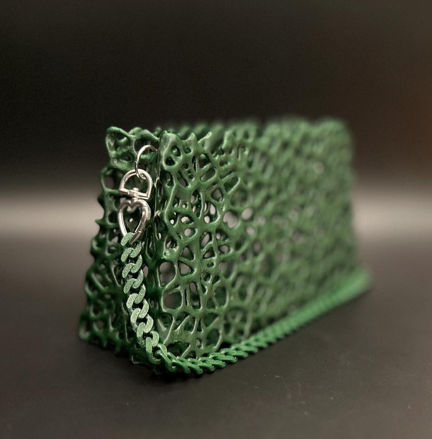 Emerald Green 3D-Printed Purse – Bold and Stylish Handbag for Every Occasion