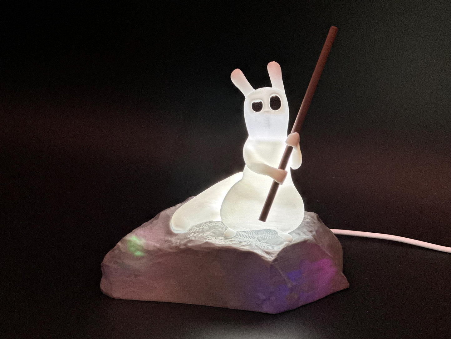 Whimsical Cat Adventurer with Slug Tail Light