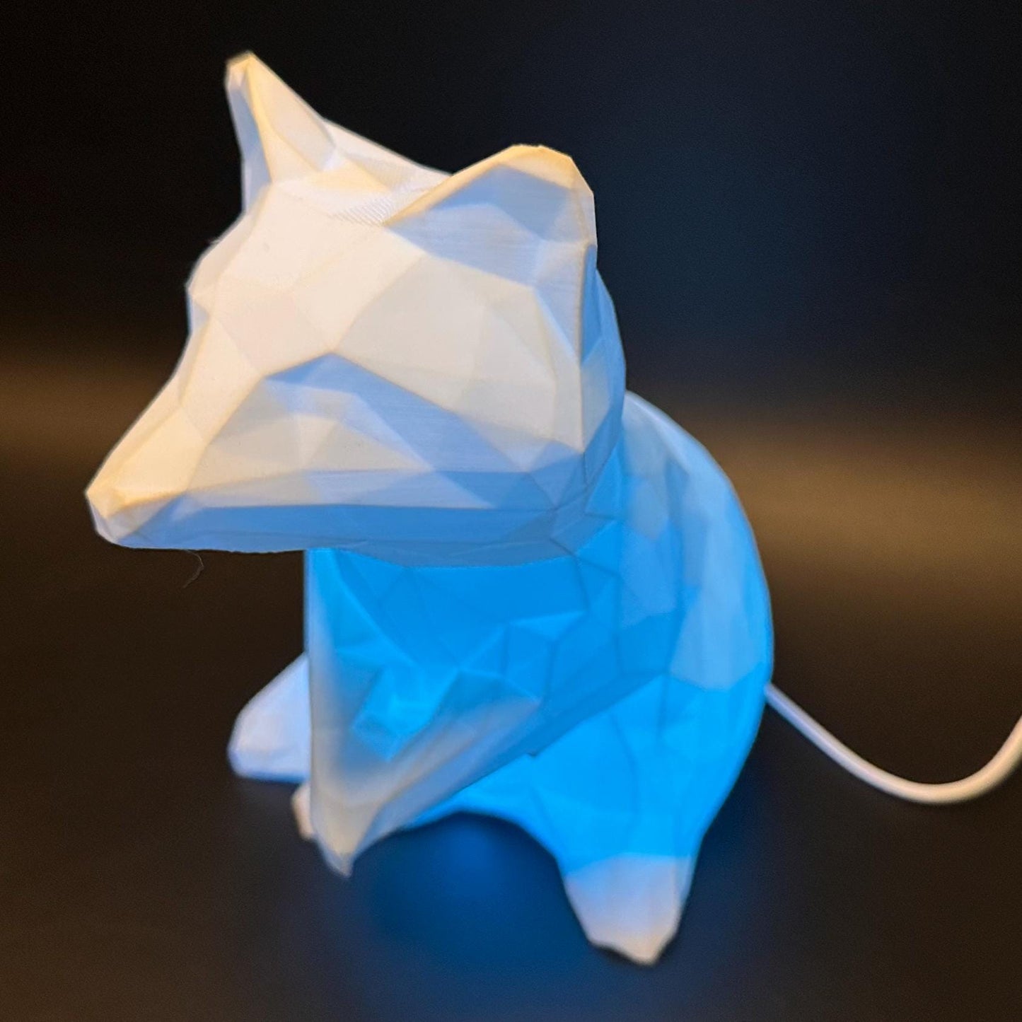 Stylish Geometric Raccoon Lamp: Vibrant RGB Lighting for Trendy Interiors