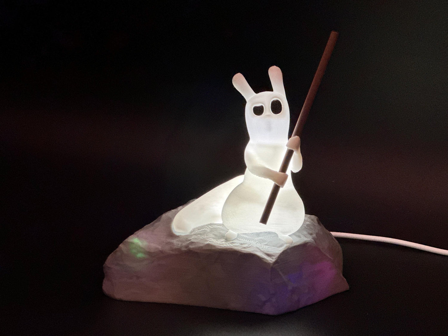 Whimsical Cat Adventurer with Slug Tail Light