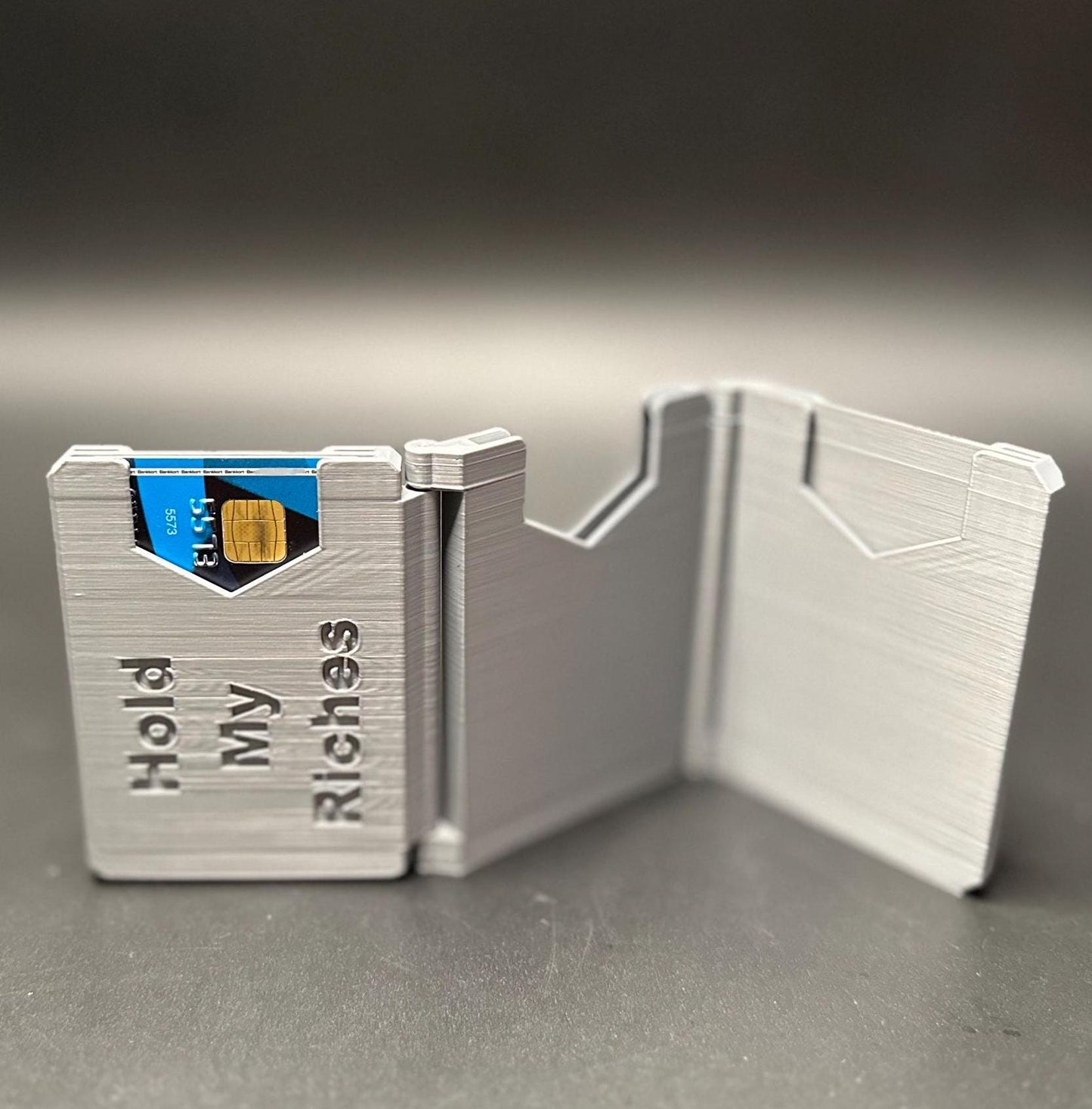 Customized Grey Trifold Wallet - Your Name, Your Style!