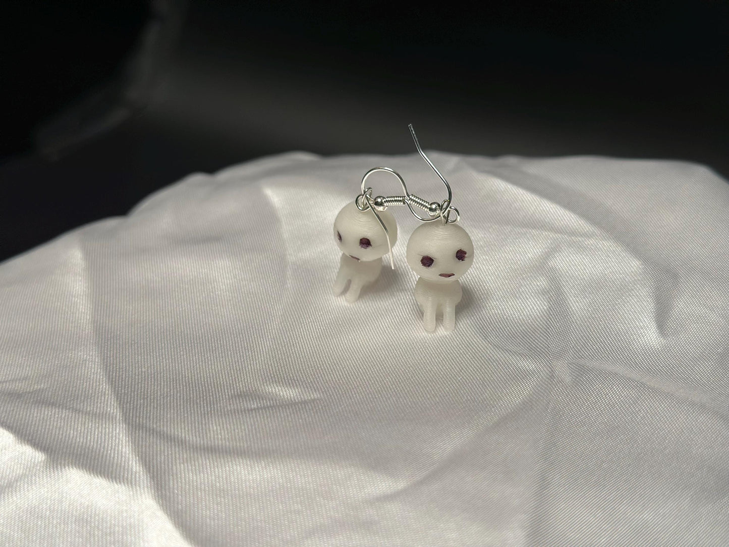 Mystical Glowing Kodama Forest Spirit Earrings: Enchanting Fantasy Jewelry for Anime & Nature Lovers