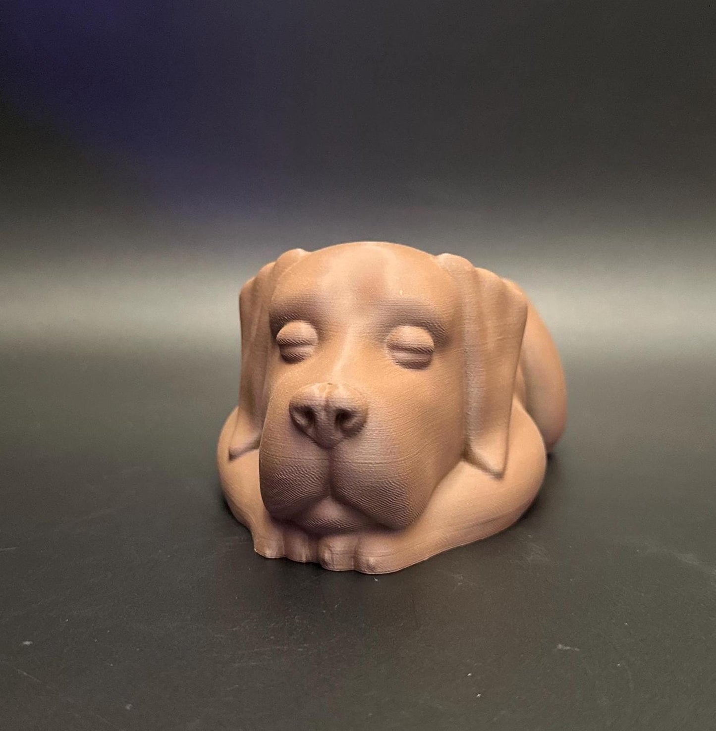 Charming chocolate Labrador planter for succulents, highlighting adorable dog-inspired details and warm tones.