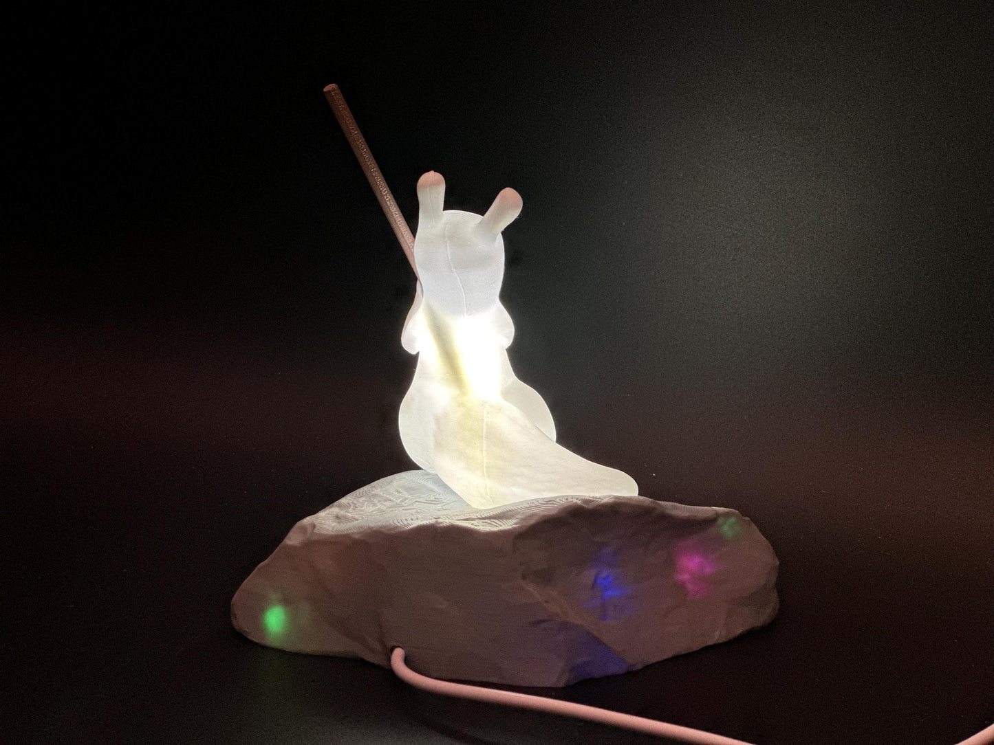 Whimsical Cat Adventurer with Slug Tail Light