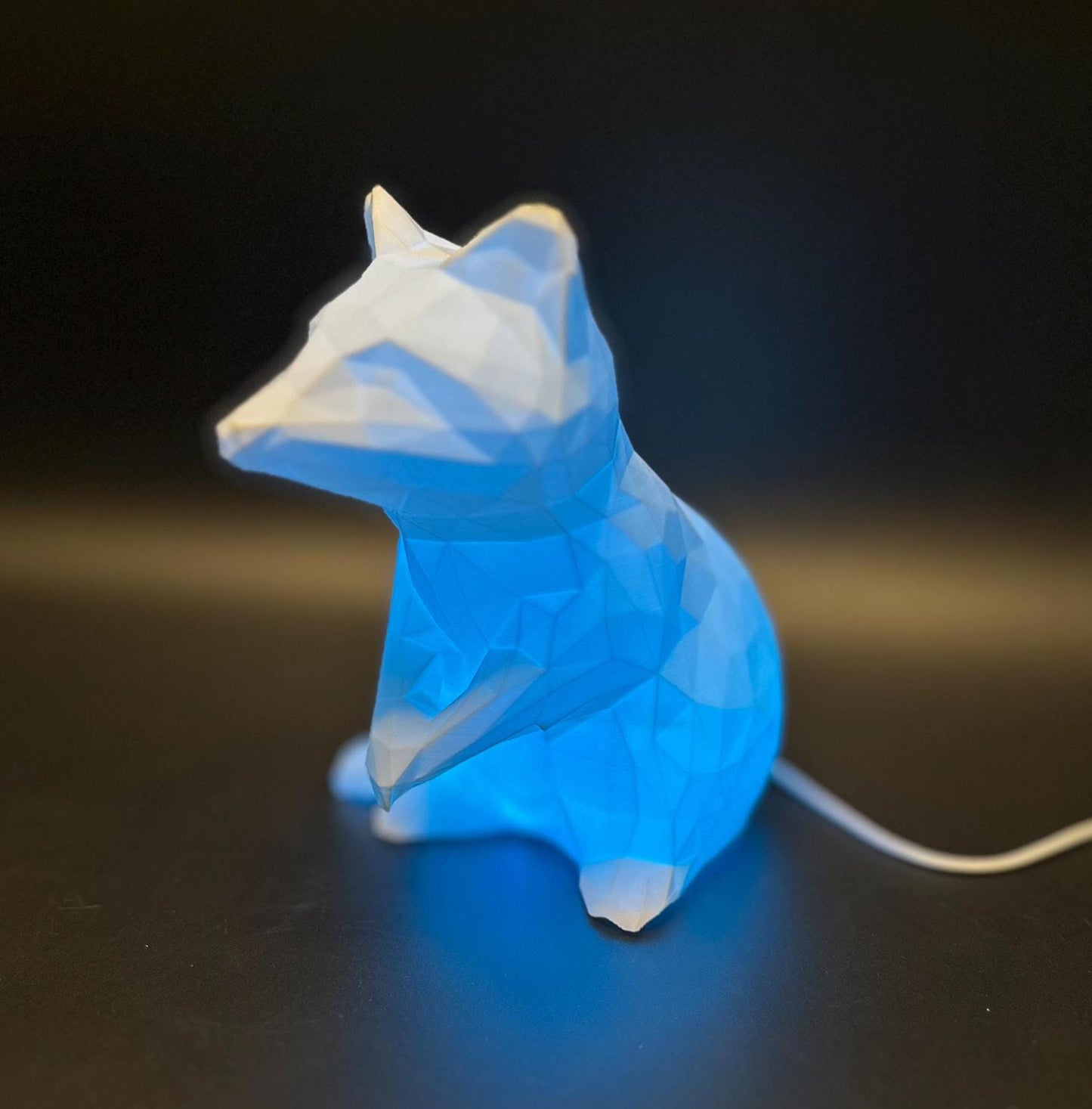 Stylish Geometric Raccoon Lamp: Vibrant RGB Lighting for Trendy Interiors
