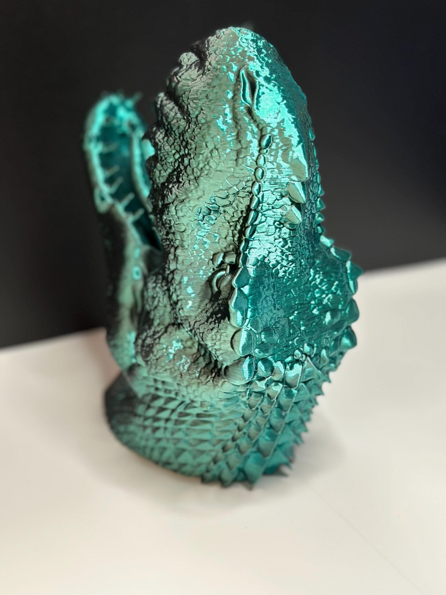Green Dinosaur Head Wall Sculpture for Imaginative Decor