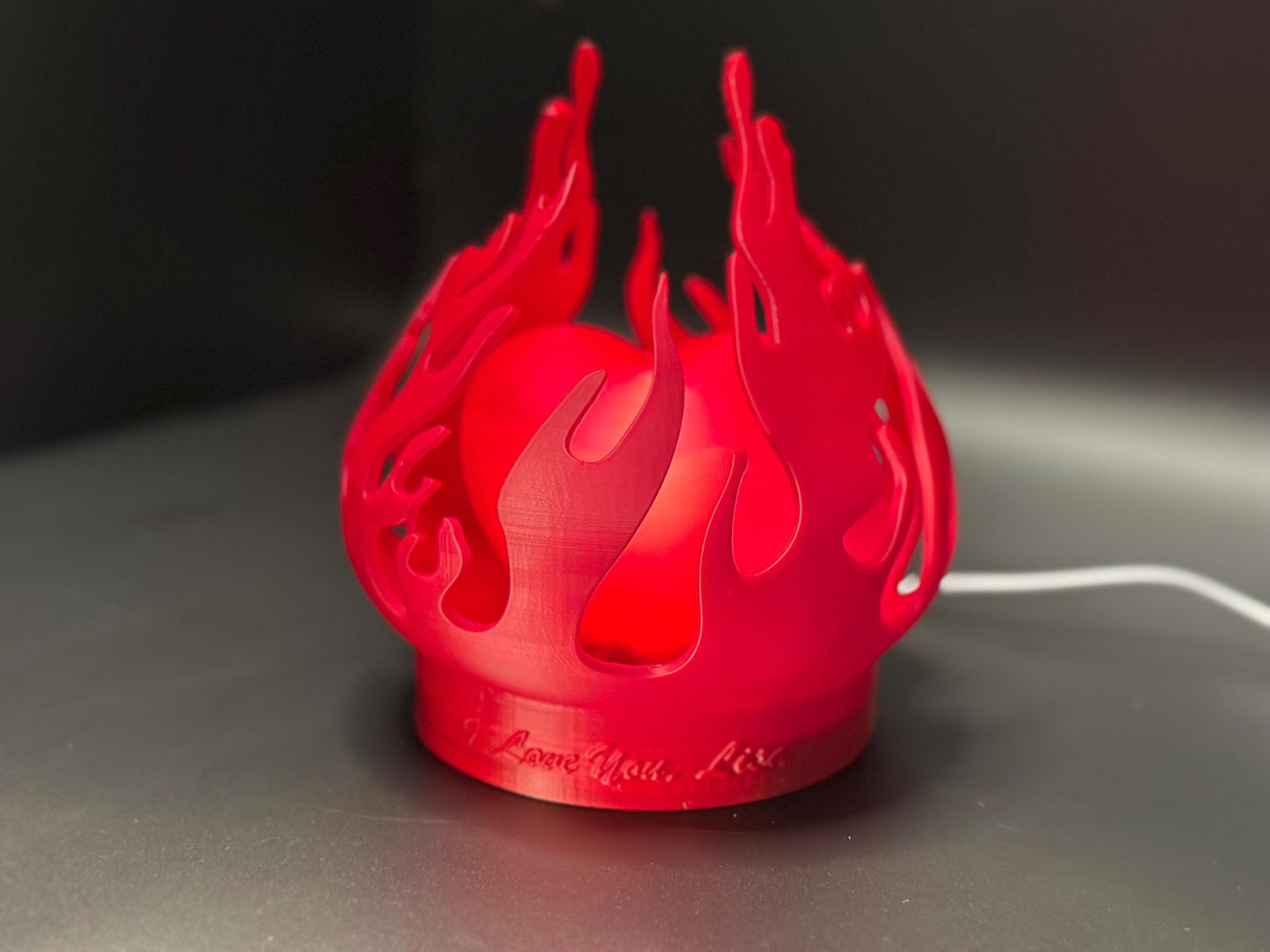 Deep Red Heart Lamp - Anniversary Personalized Gift from Boyfriend