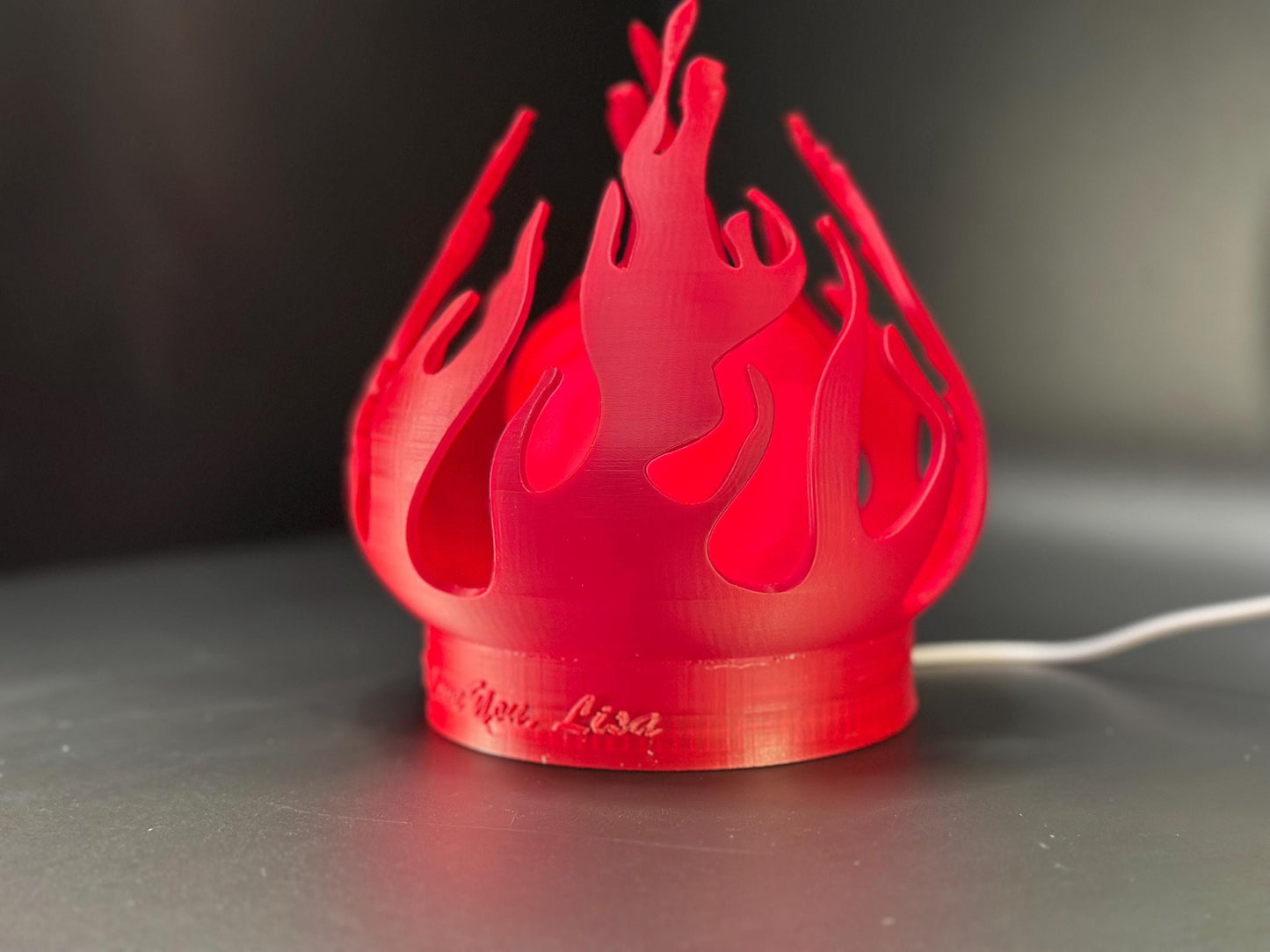 Deep Red Heart Lamp - Anniversary Personalized Gift from Boyfriend