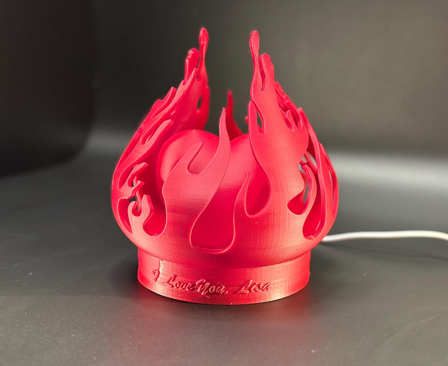 Deep Red Heart Lamp - Anniversary Personalized Gift from Boyfriend