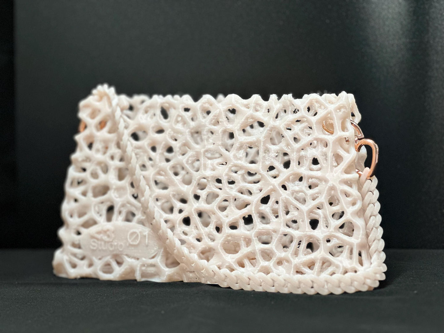 Eco-Friendly Pink Purse with Recyclable Rose Gold Details