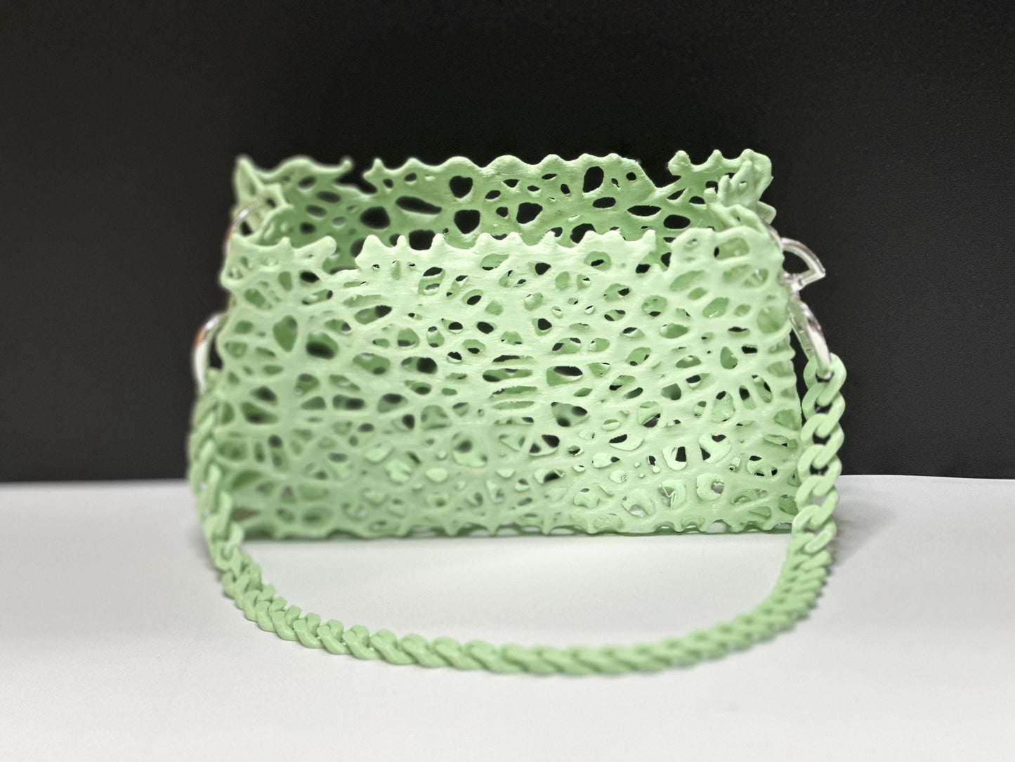 Eco-Friendly Green Purse with Silver Accents in Various Sizes