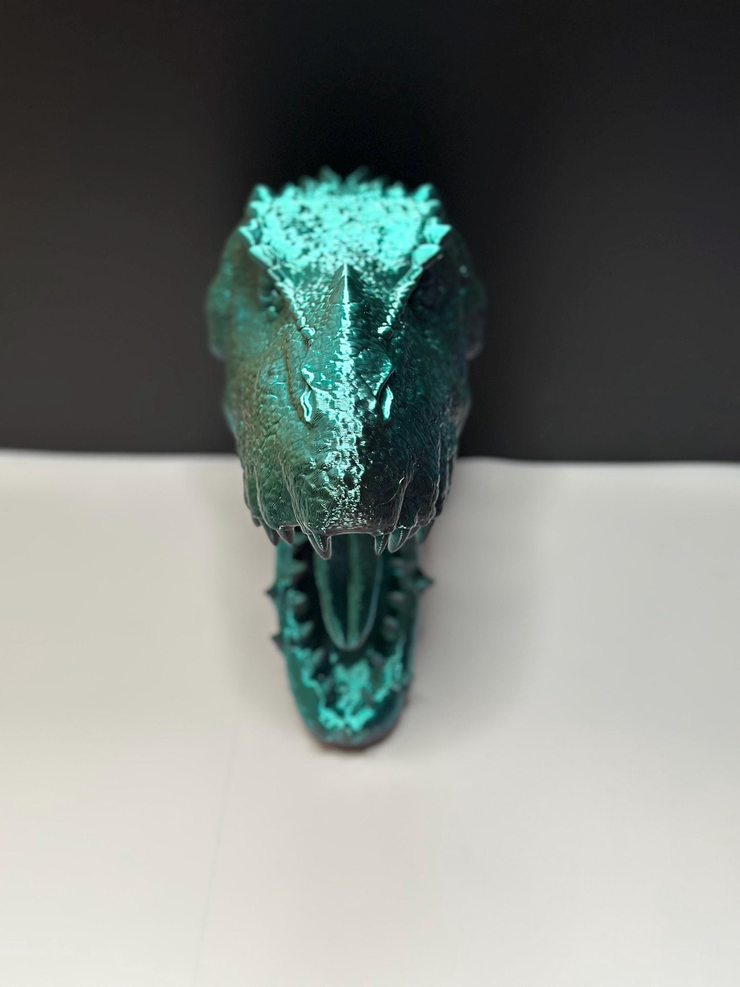 Green Dinosaur Head Wall Sculpture for Imaginative Decor