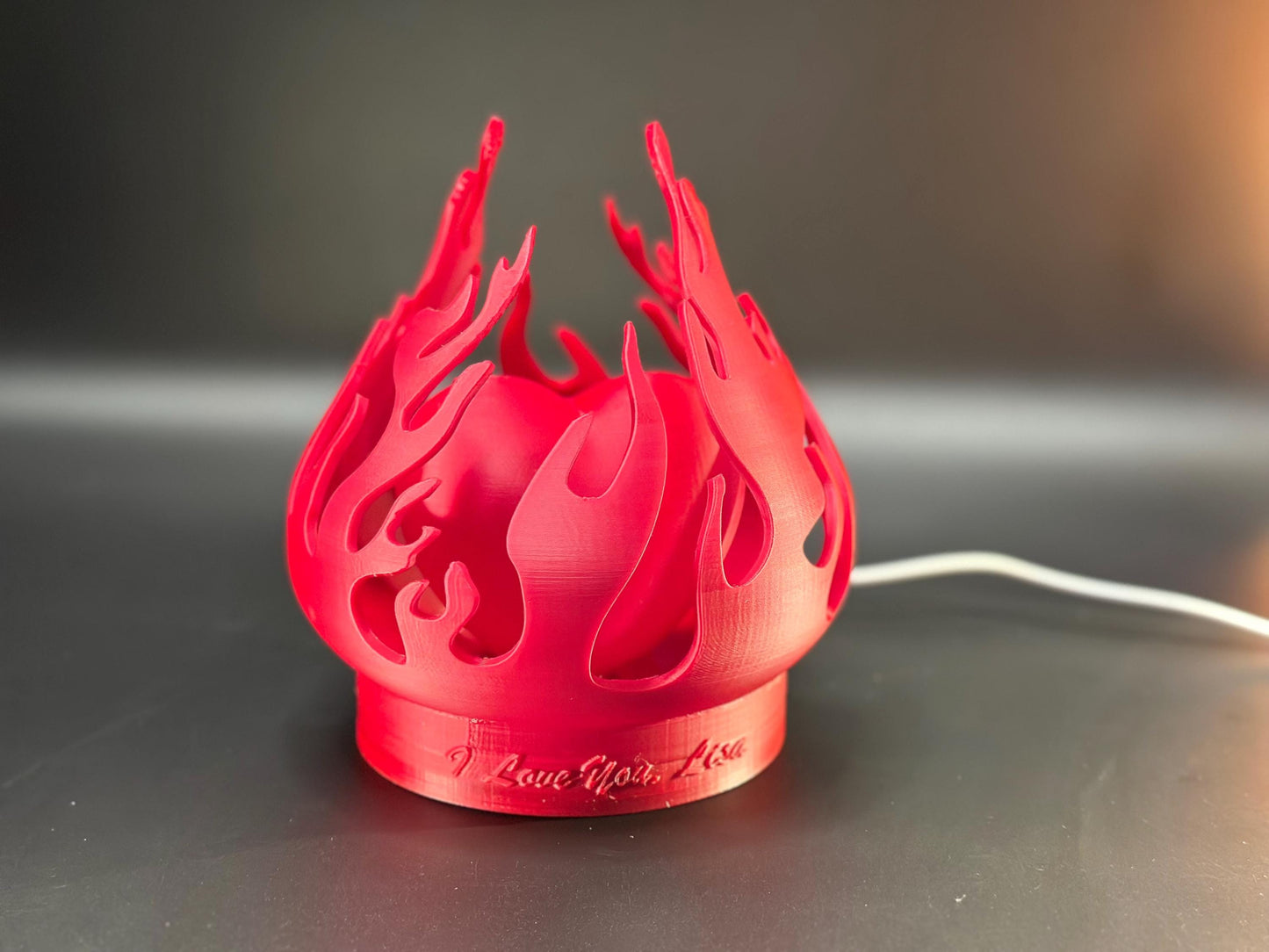 Deep Red Heart Lamp - Anniversary Personalized Gift from Boyfriend