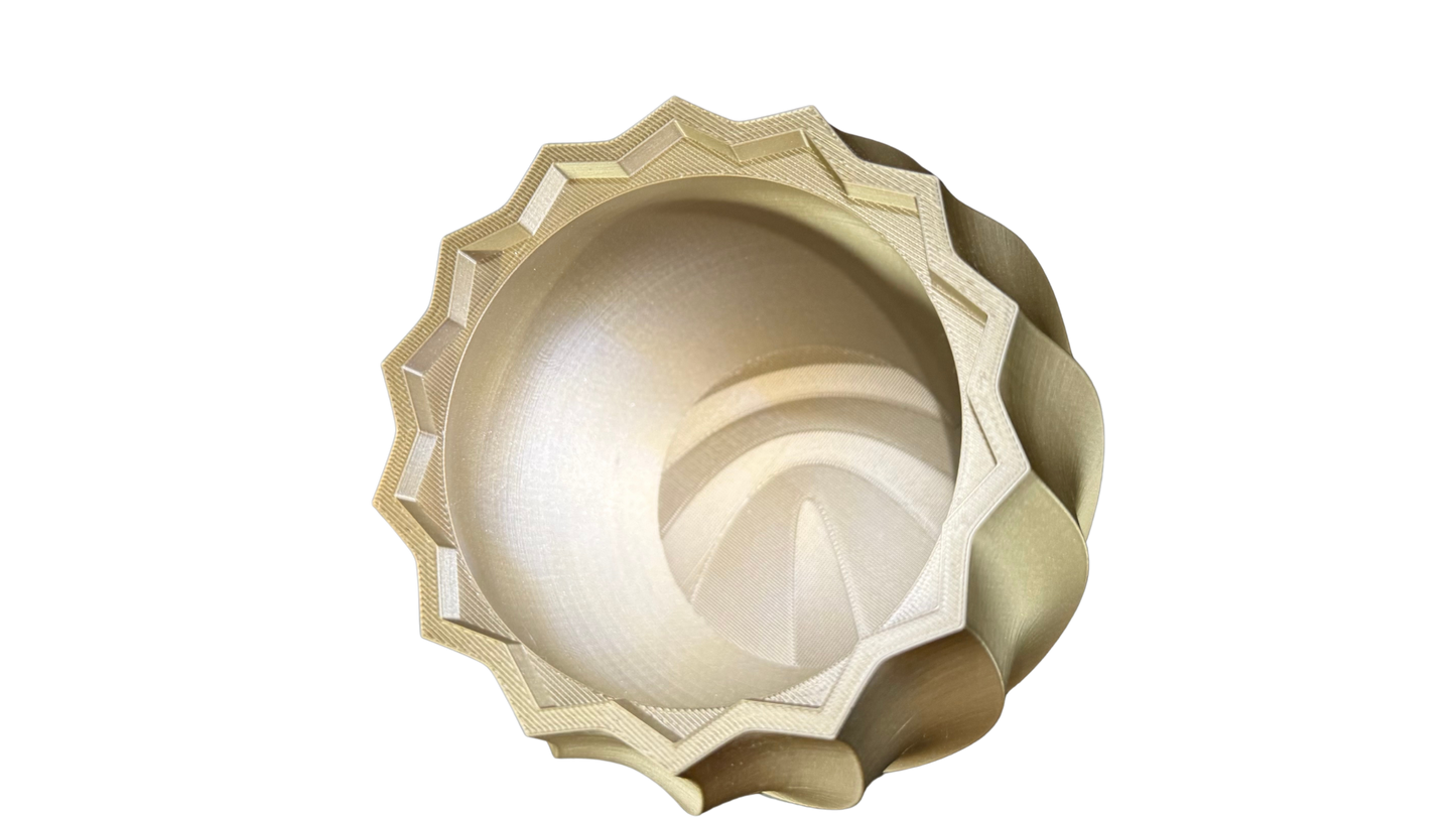 Eco Friendly Planter – 3D Printed Spiral Ribbon Pot with Liner | Sustainable Design