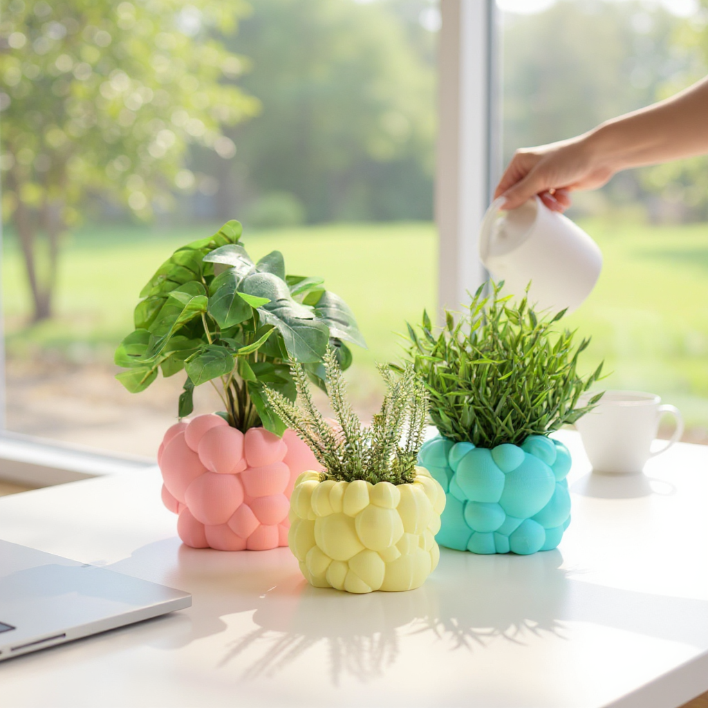 Eco Friendly Planter – Playful Bubble Design | 3D Printed Sustainable Pots