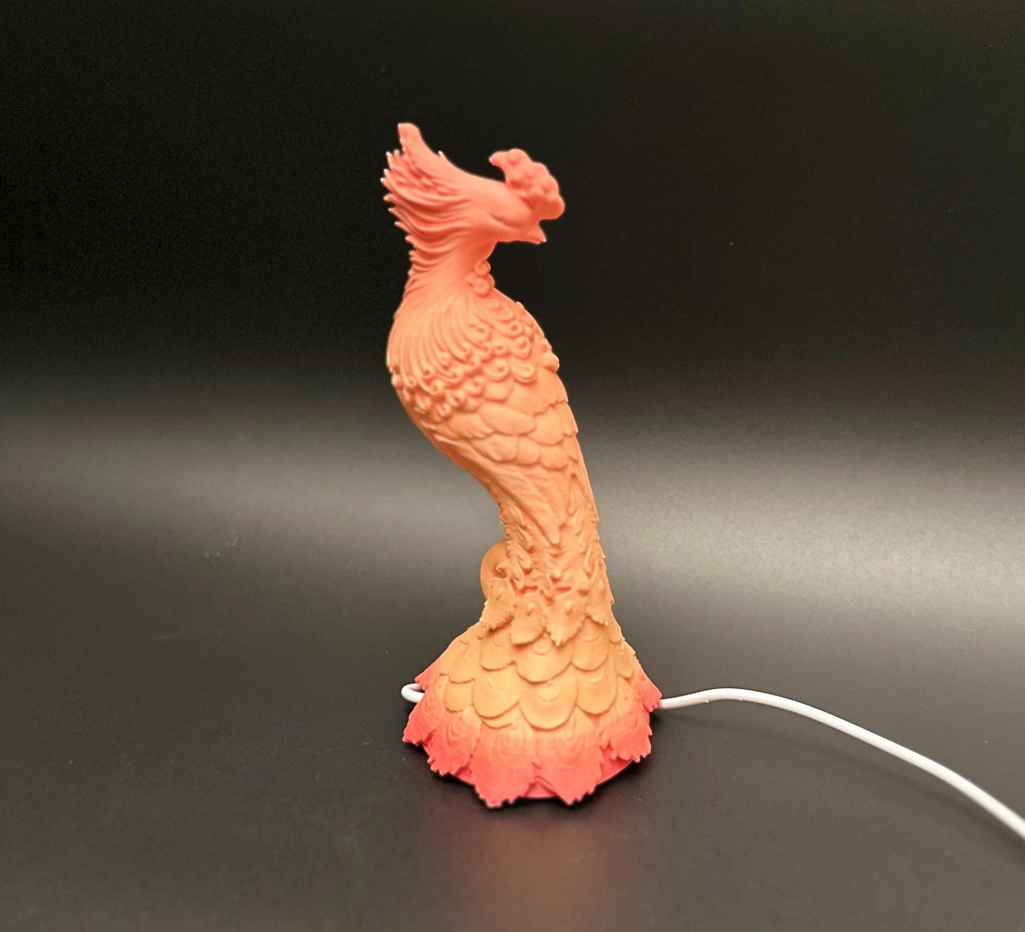 Mystical Phoenix LED Lamp: Glowing Firebird with Flame Effect - Unique Fantasy Home Decor Gift