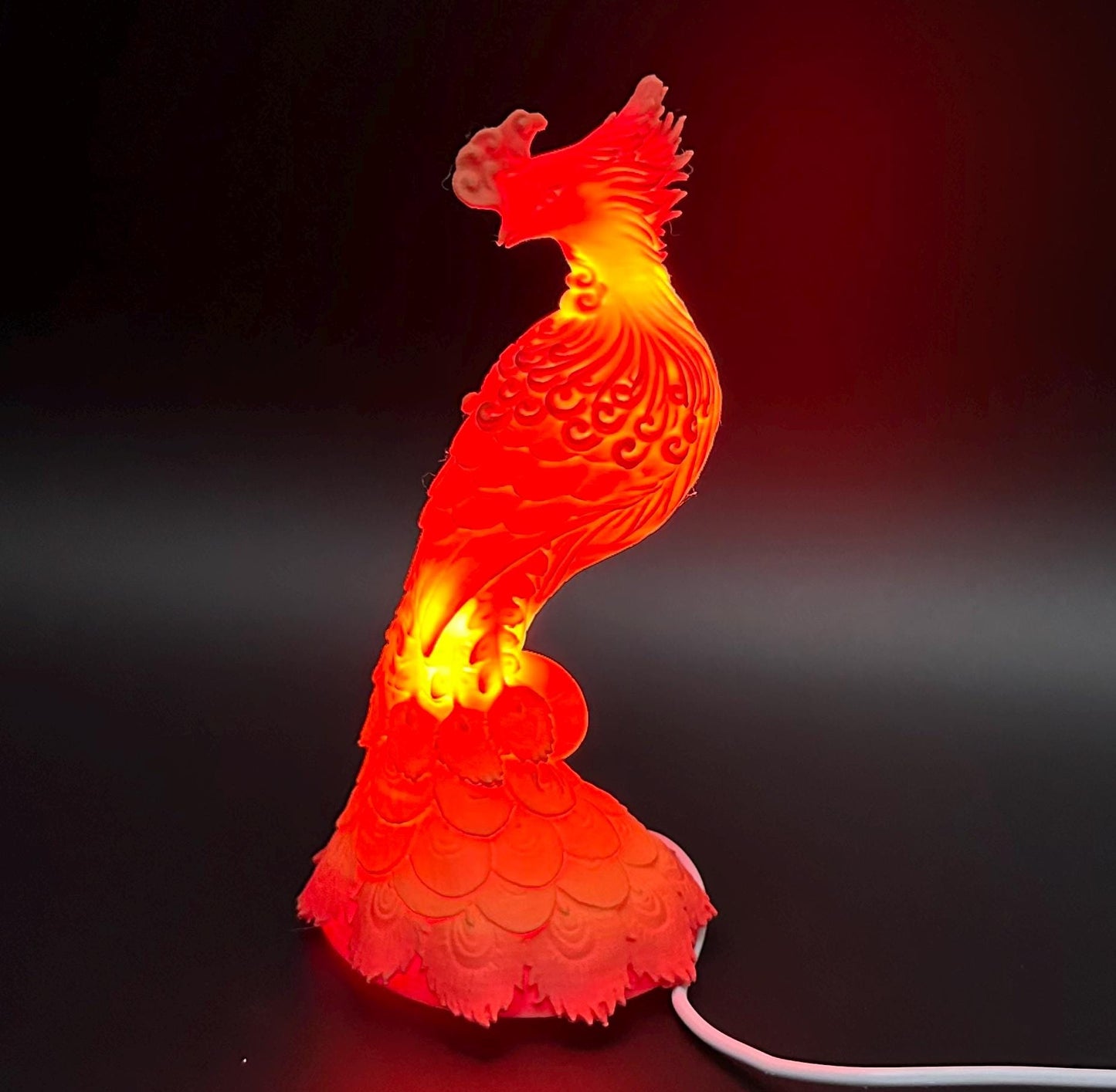 Mystical Phoenix LED Lamp: Glowing Firebird with Flame Effect - Unique Fantasy Home Decor Gift