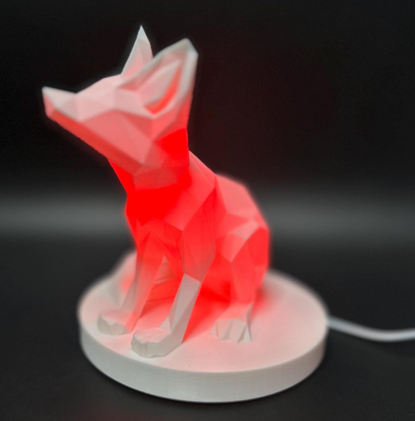 Geometric Fox Lamp: Stylish RGB Light for Modern Home Decor