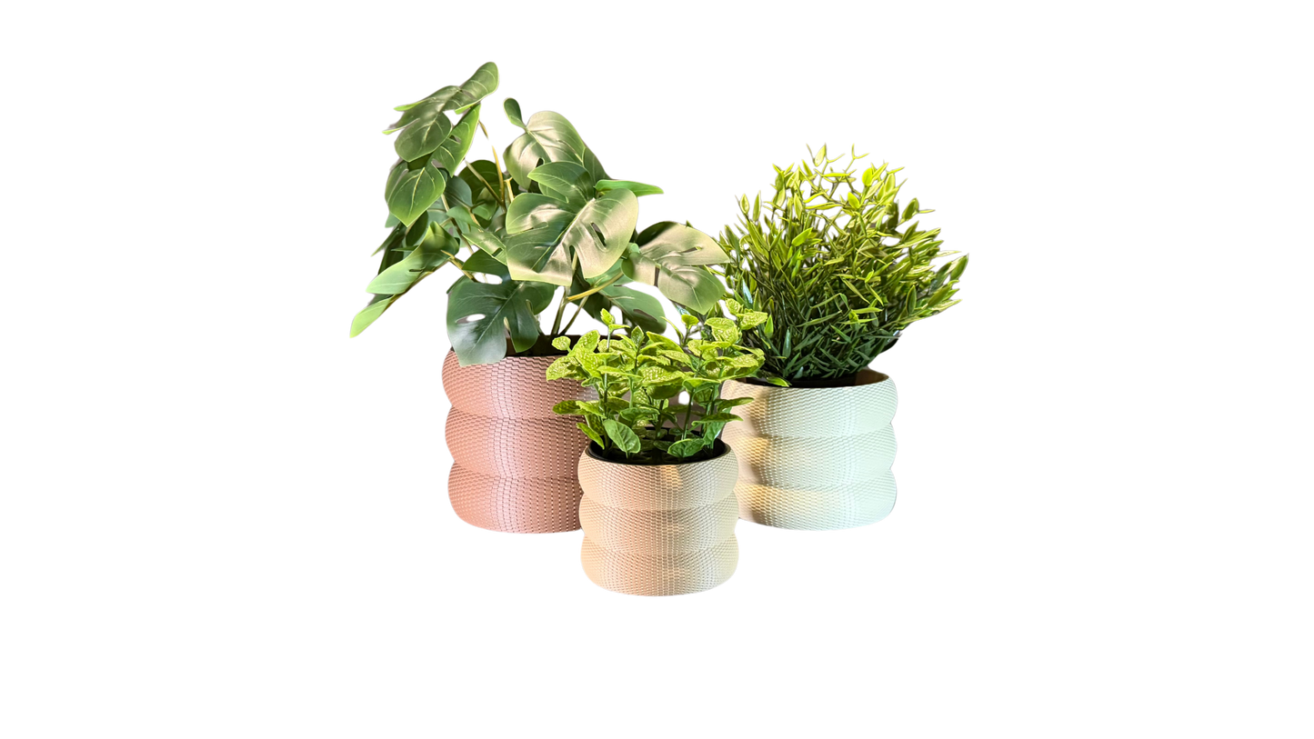 3D Printed Planter – Textured Eco Friendly Pot with Bubble Texture Design